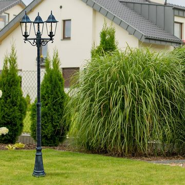 etc-shop Außen-Stehlampe, Leuchtmittel nicht inklusive, Stehlampe Kandelaber Gartenlaterne Laterne Außenlampe Aluminium Glas