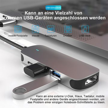 DOPWii Laptop-Dockingstation 1 bis 4 Dockingstationen Mit PD-,USB3.0-,USB2.0- & HDMI-Schnittstelle, (1 St)