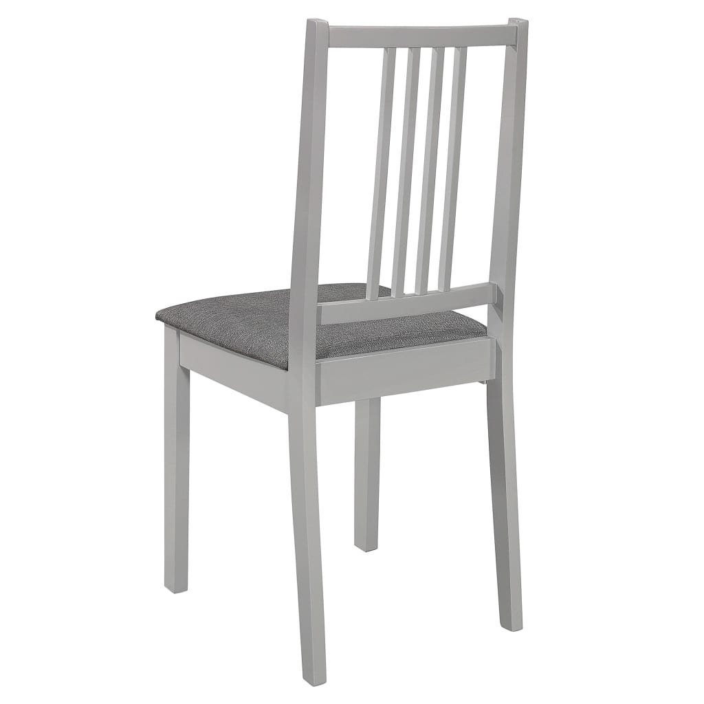 vidaXL Stuhl Esszimmerstühle mit Polstern 4 Stk Massivholz Grau
