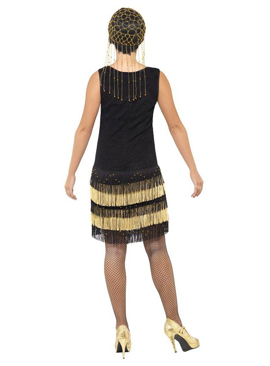 Smiffys Kostüm 20er Jahre Flapper Kleid schwarz-gold - Fasching, Die Goldenen 20er: Cocktailkleid in der richtigen Mischung aus frech u