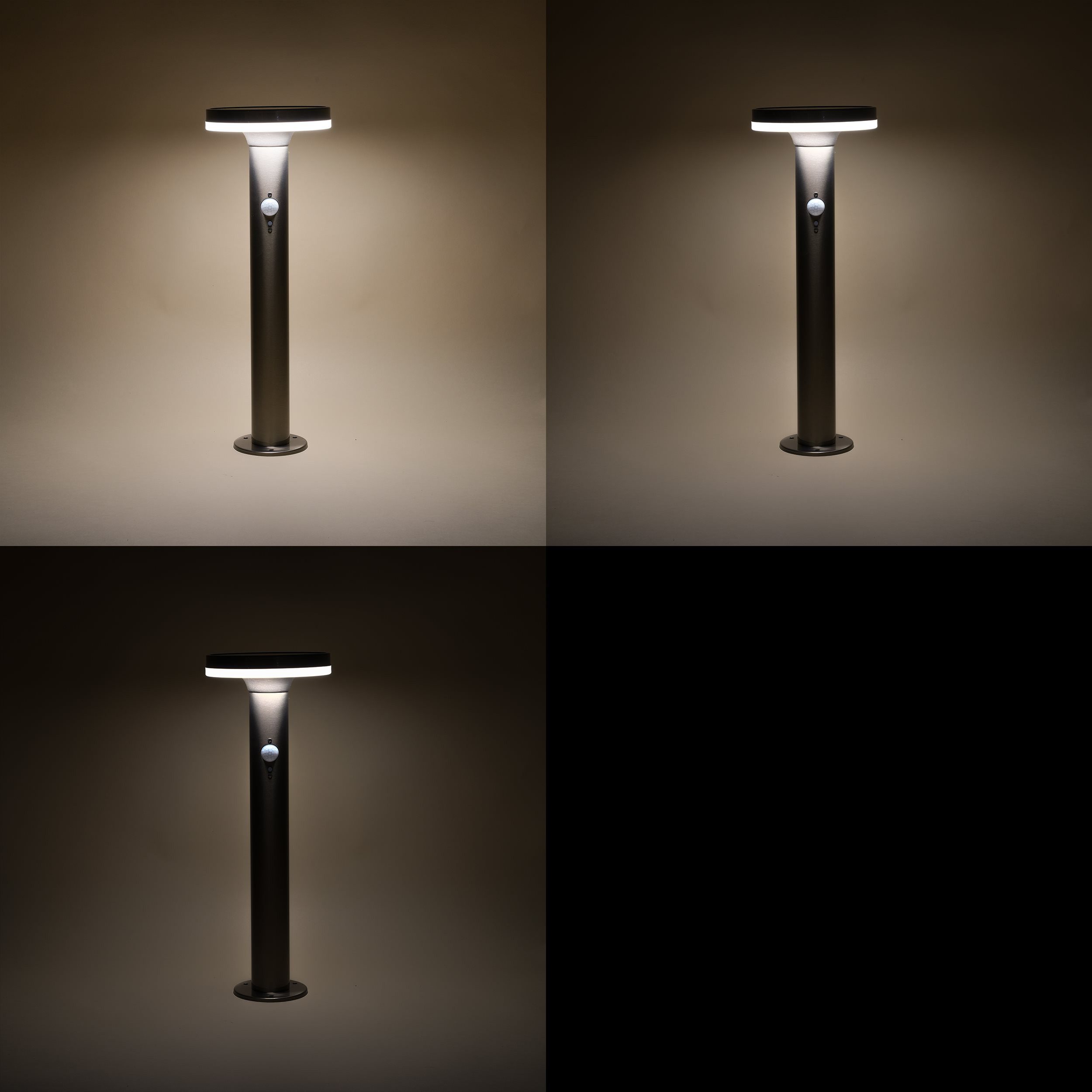 esotec LED Solarleuchte Edelstahl PIR Standleuchte LENA H=45cm 4000K Außenleuchte 102594