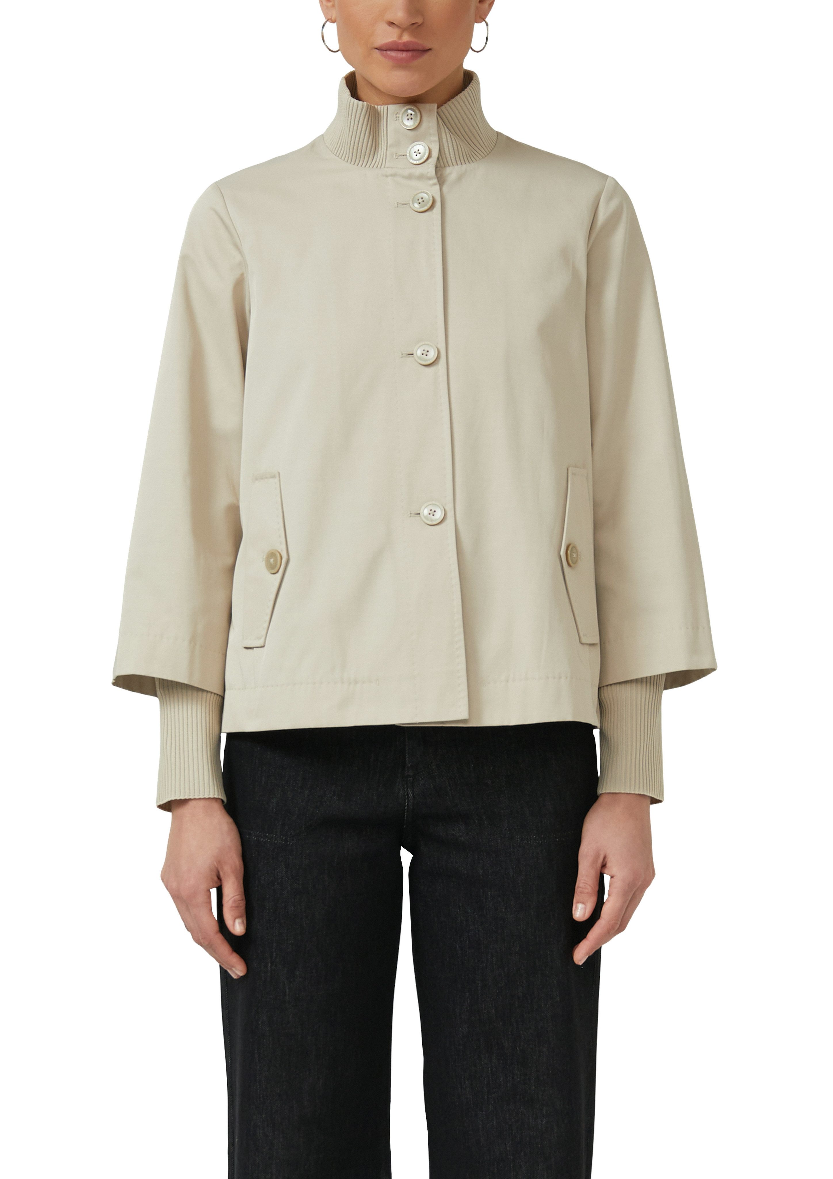 s.Oliver BLACK LABEL Kurzjacke mit Stehkragen und Knopfleise günstig online kaufen