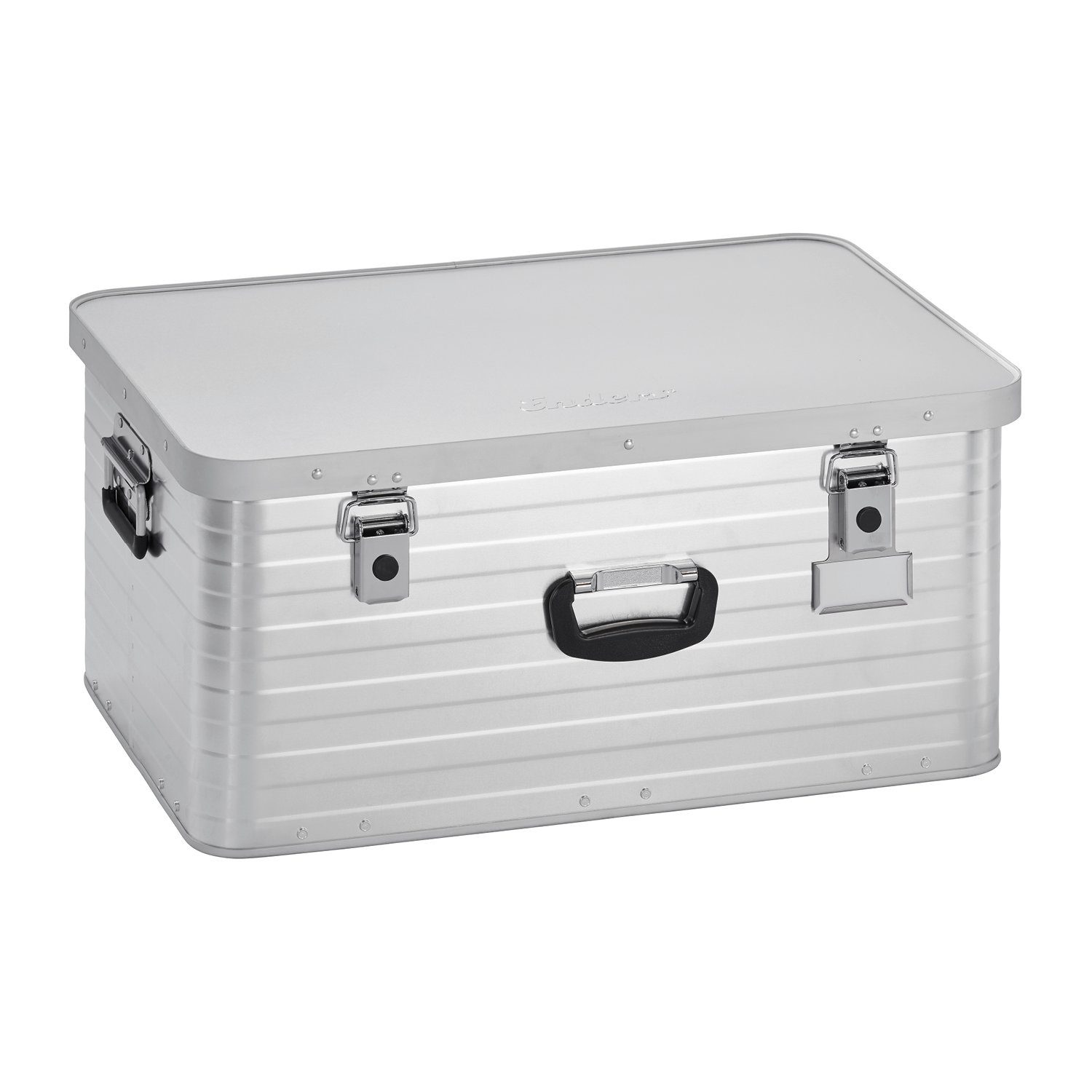 Enders® Aufbewahrungsbox Alubox 80 L+Schloss Set, hochwertig verarbeitet mit Moosgummidichtung, Alukiste Transportbox Lagerbox Alukoffer Metallkiste Alubox