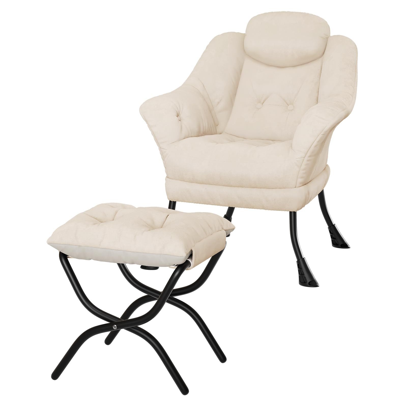 GarveeMore Ohrensessel Relaxsessel mit Hocker Ohrensessel Polstersessel Fau günstig online kaufen