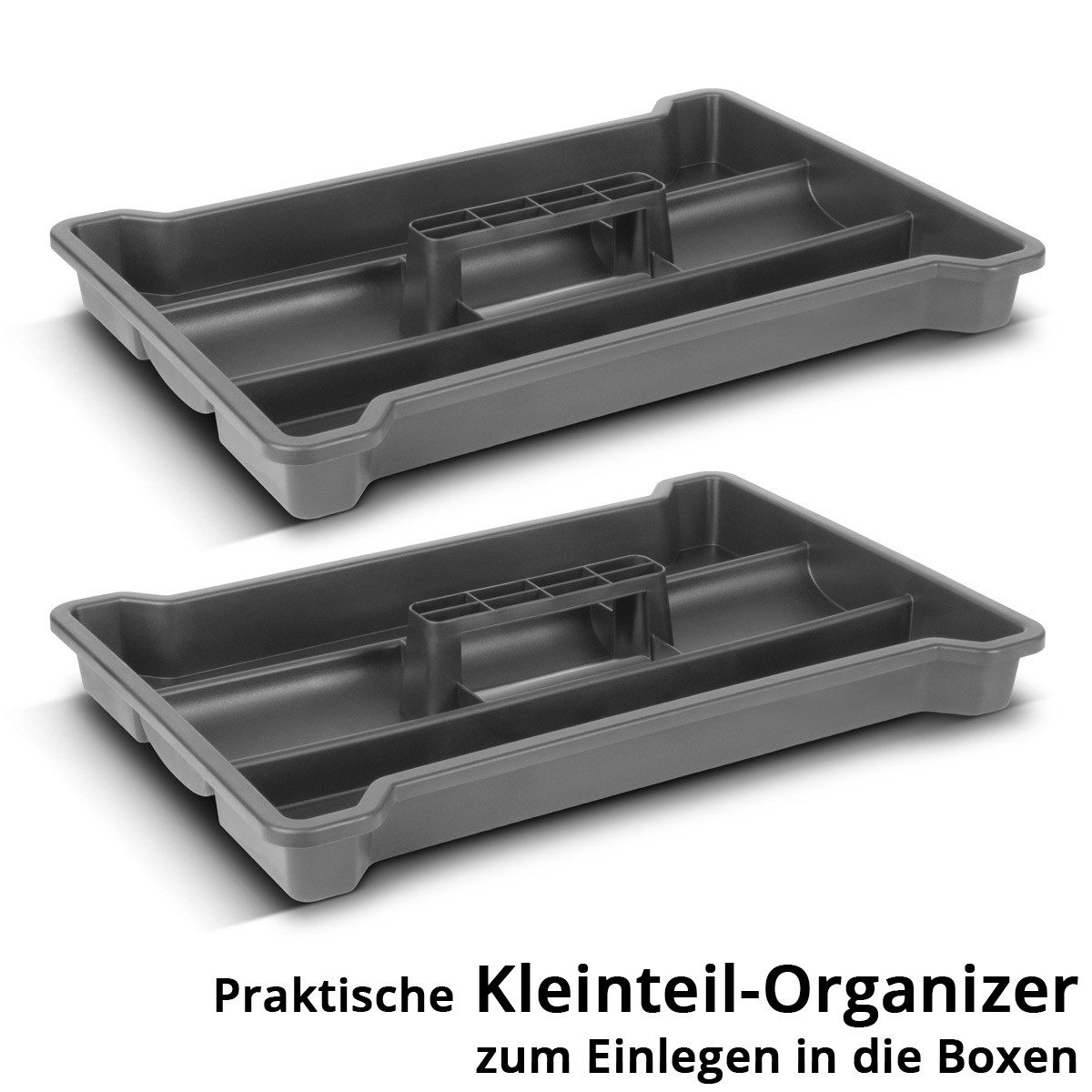 STAHLWERK Werkzeugbox Mobiler Werkzeugtrolley mit 3 Systemboxen Teleskopgriff 4 Lenkrollen (3 St) – Bild 5 von 5