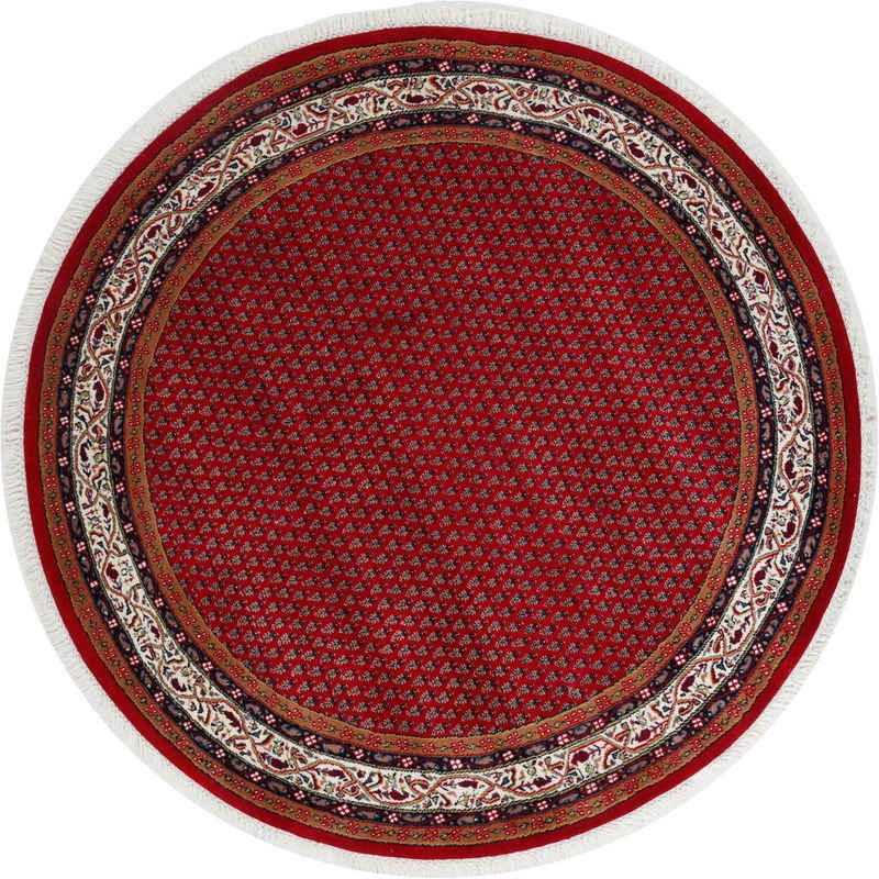 Orientteppich Chandi Mir, THEKO, rund, Höhe: 12 mm, reine Wolle handgeknüpft, mit Fransen