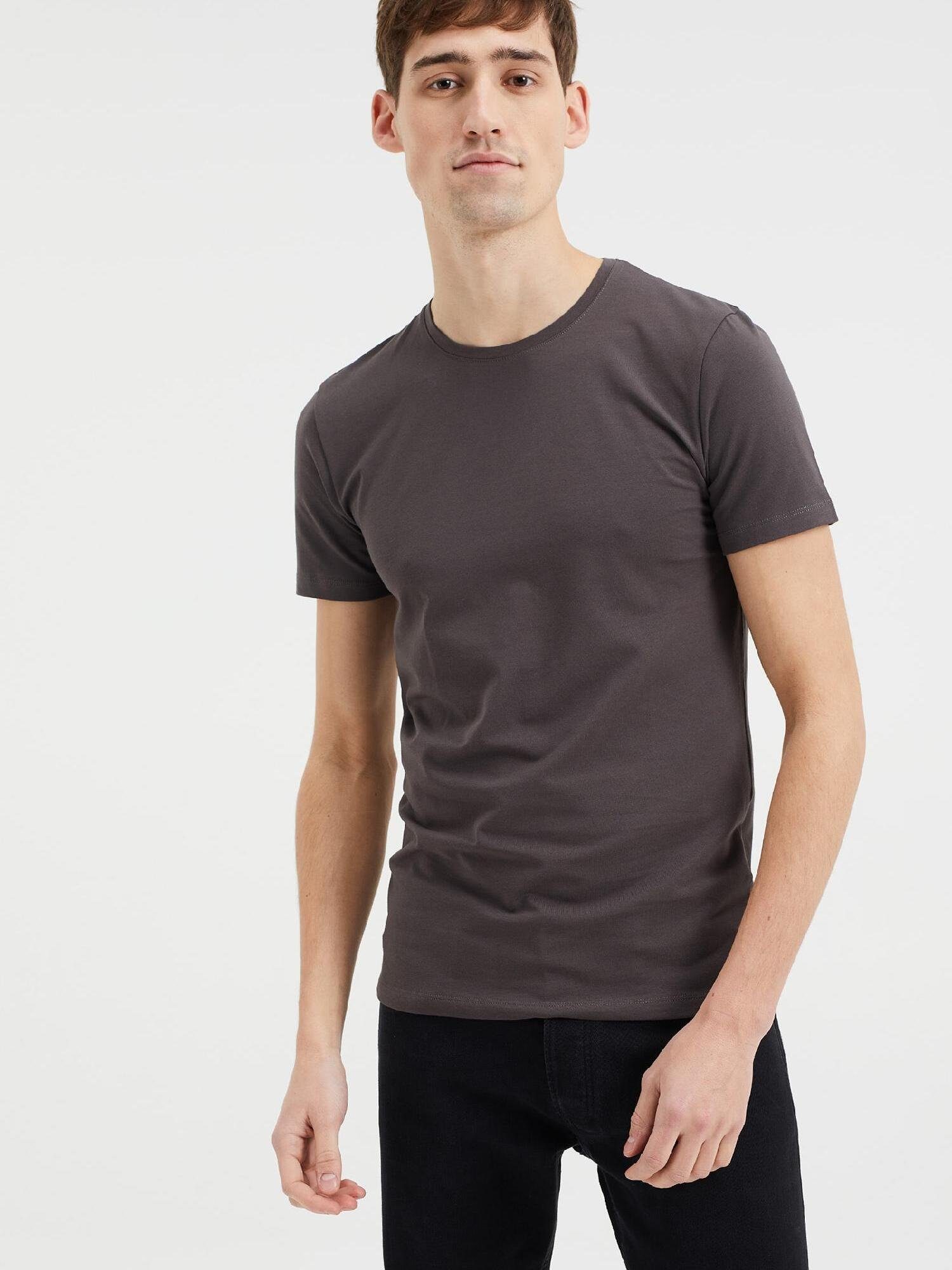 WE (1-tlg) Fashion T-Shirt Dunkelgrau