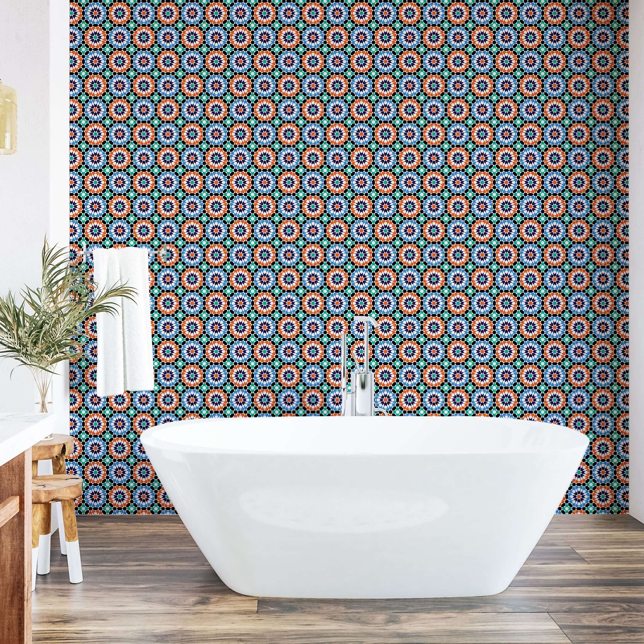 Wohnzimmer Mosaik-Kreisauslegung selbstklebendes marokkanisch Küchenakzent, Vinyltapete Abakuhaus