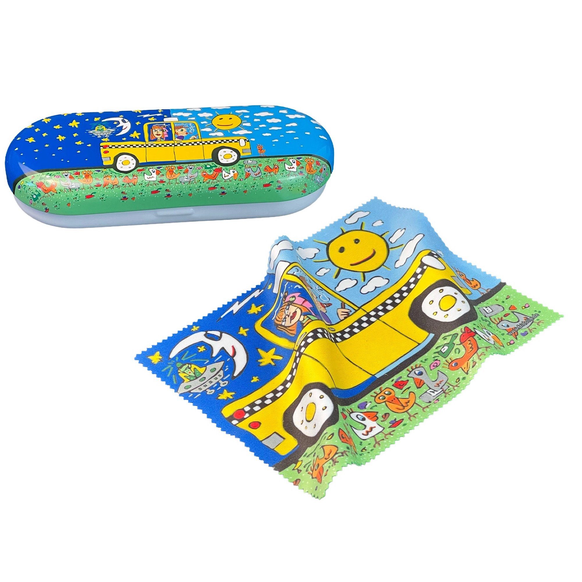 MediMuc Brillenetui Flaches Brillenetui mit passendem Reinigungstuch, Schützt Brillen vor Kratzern und Beschädigungen.