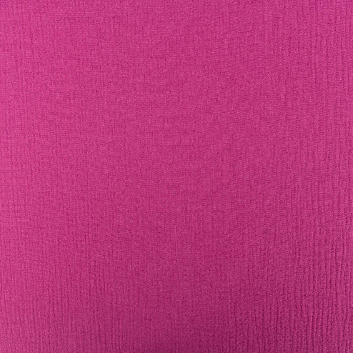 Thumbnail - SCHÖNER LEBEN. Stoff Musselin Stoff Double Gauze einfarbig dunkel pink 1,35m Breite, allergikergeeignet