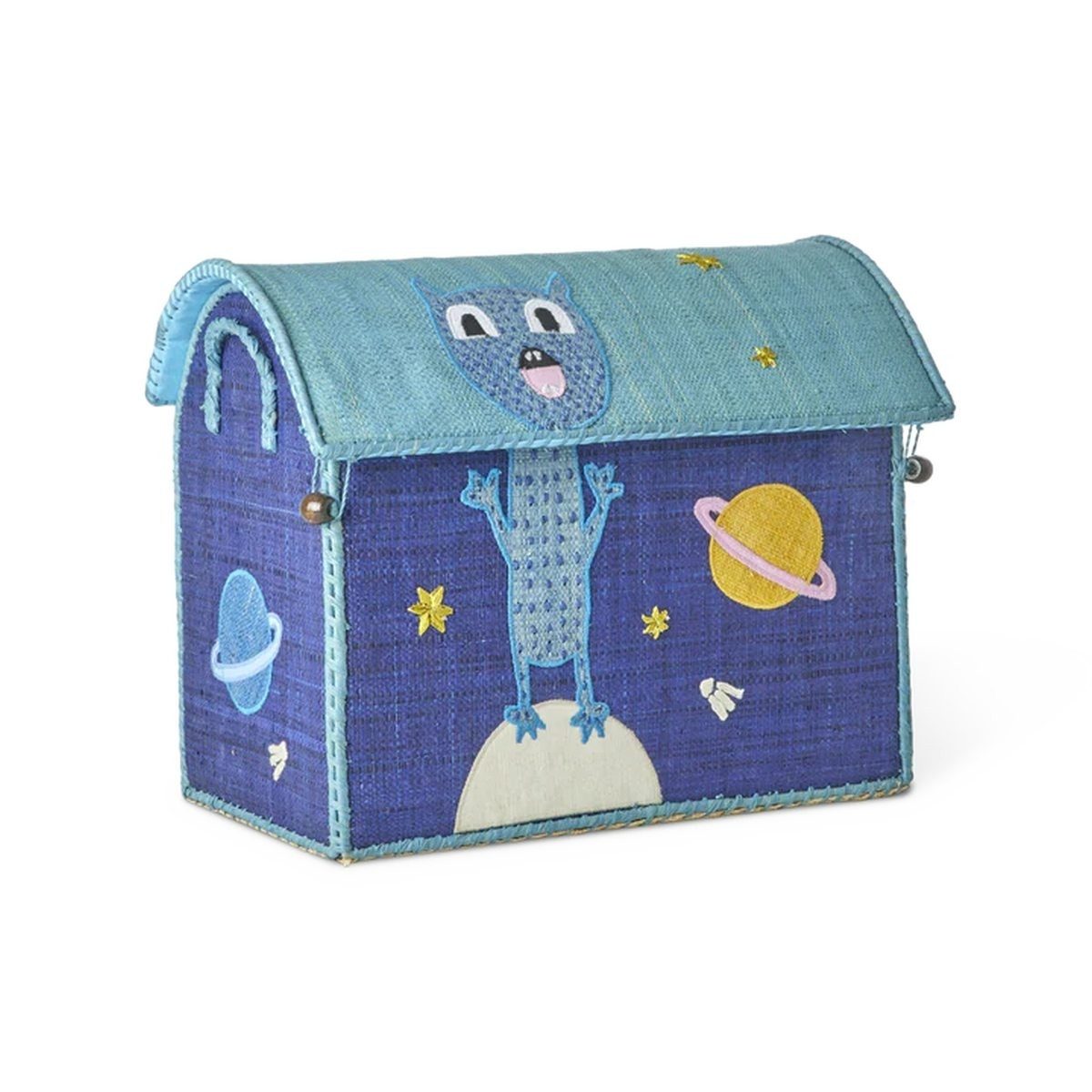 RICE A/S Хранилищаskorb Raffia Хранилищаshaus „Monsters Theme“ Handgefertigt Landhauskorb