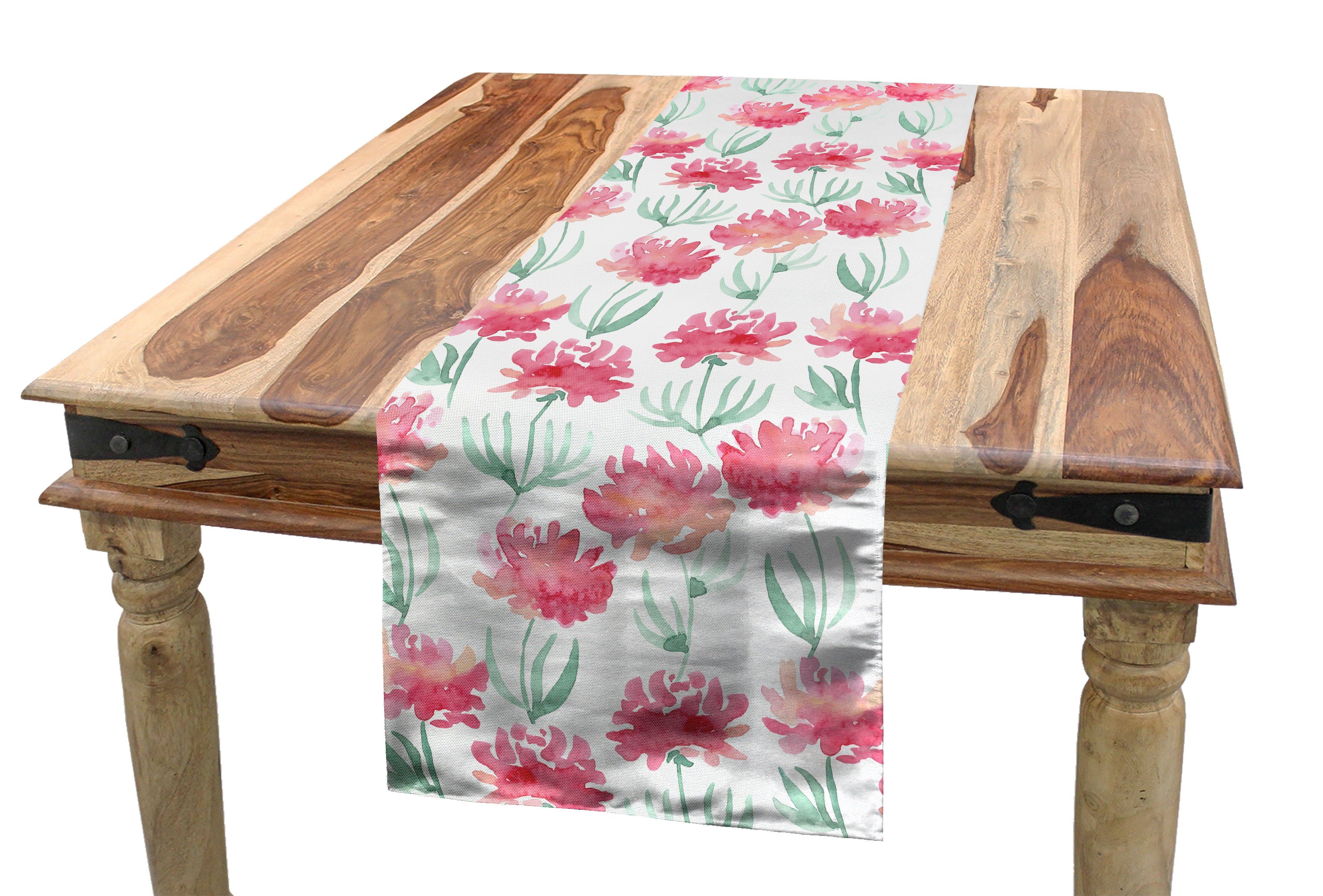 Abakuhaus Tischläufer Esszimmer Küche Rechteckiger Dekorativer Tischläufer, Blume Frische Blüten Pastell