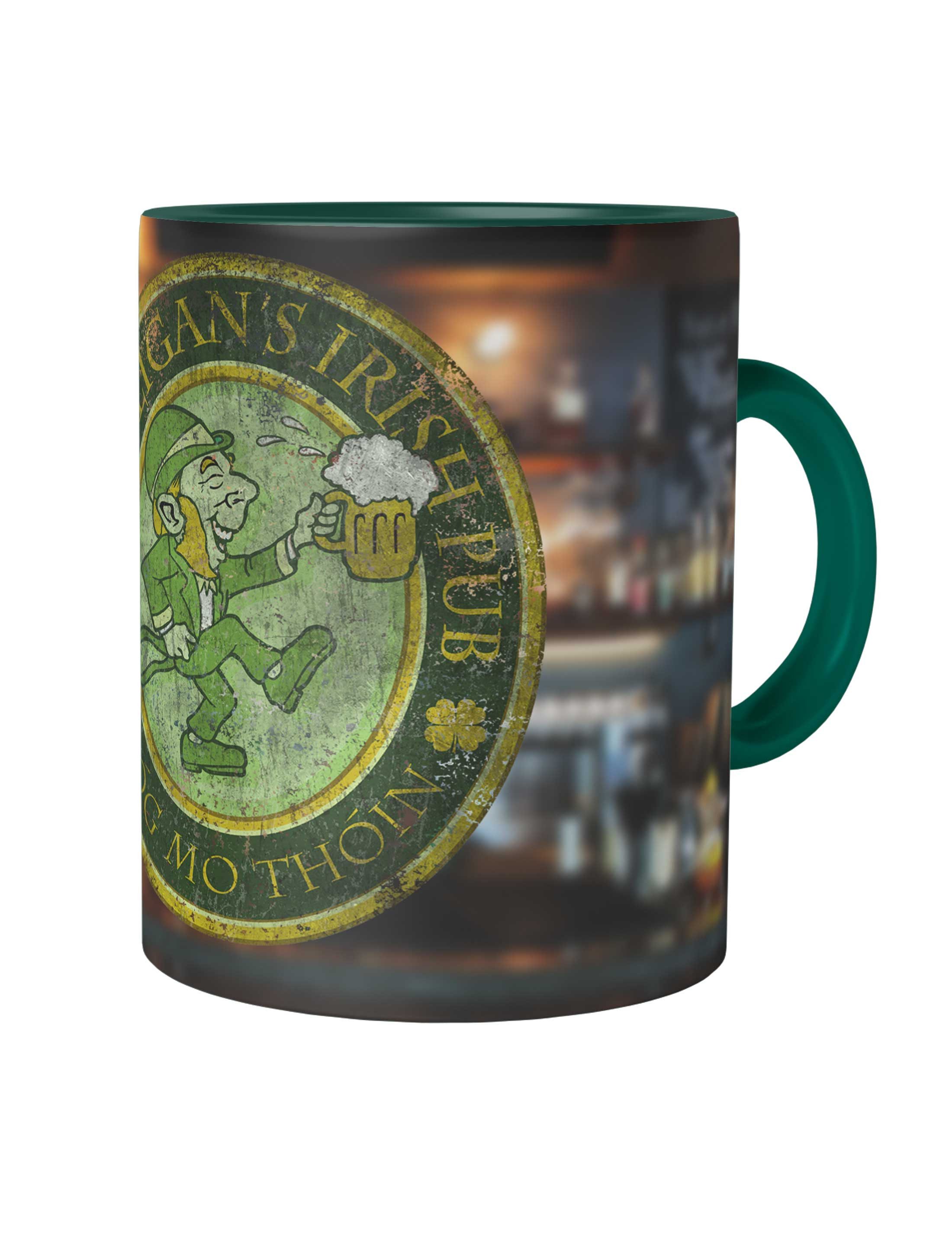 Urban Backwoods Tasse O'Hooligans Irish Pub Vintage Kaffeetasse Ireland Irland Belfast, 1-tlg., Keramik, Dublin Beer Bier Green Shamrock