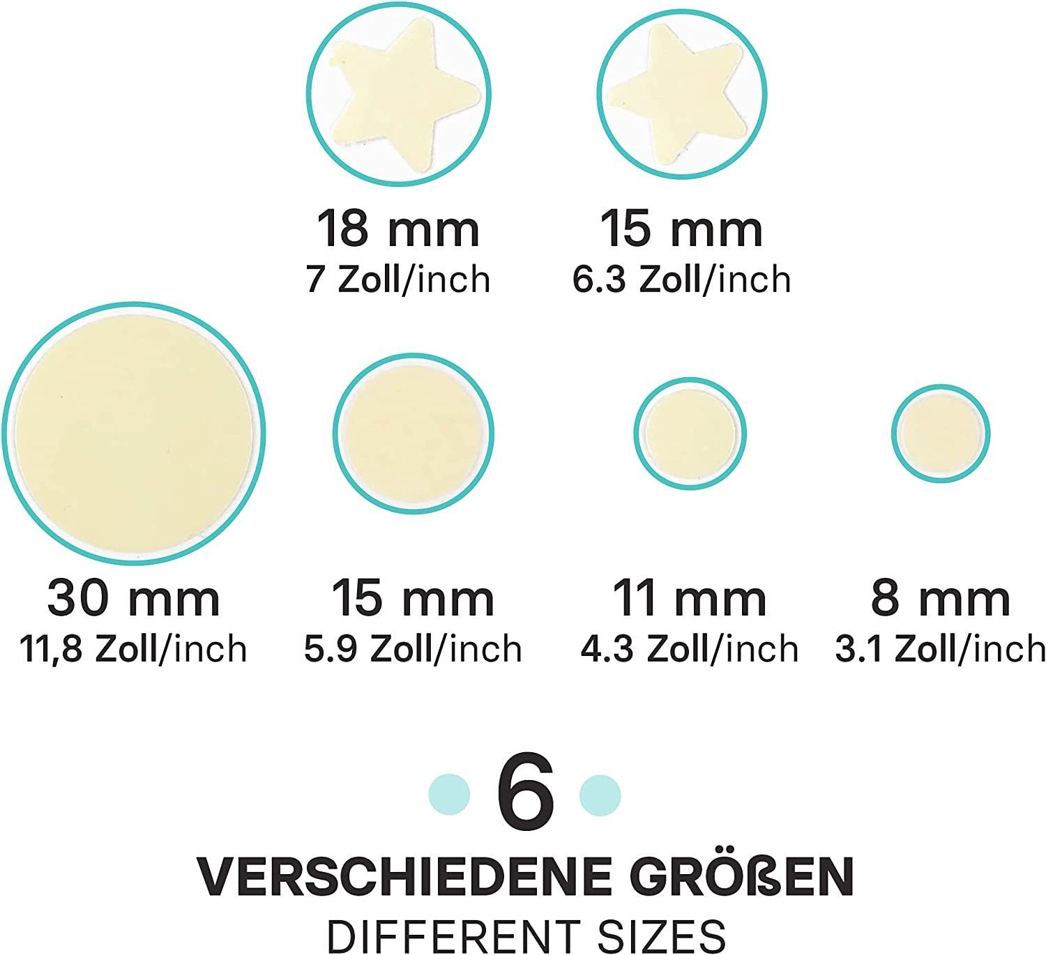 Talinu Aufkleber Baby Sternenhimmel 368 Leuchtpunkte starke Leuchtkraft Leuchtsterne