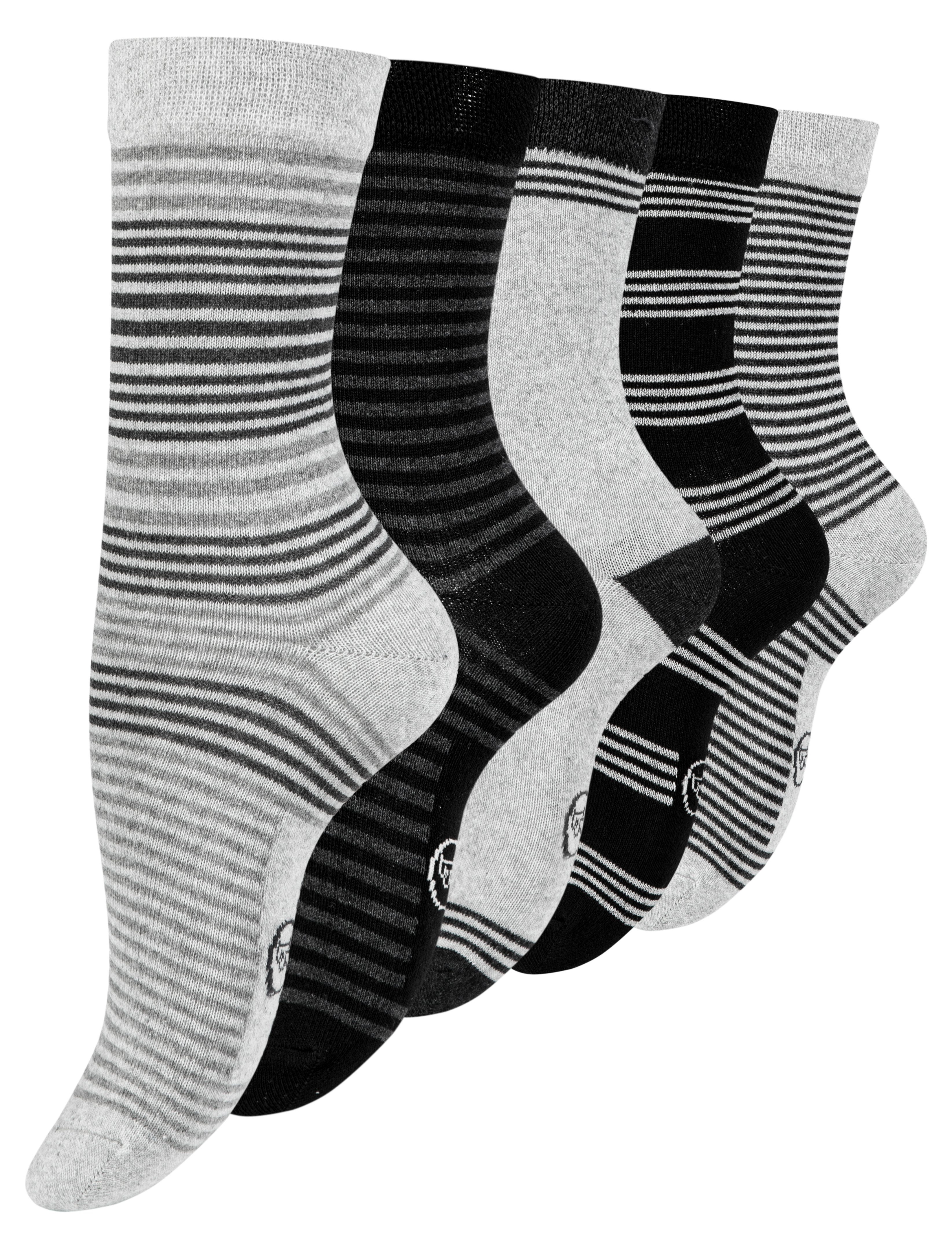 Paolo Renzo Langsocken Frauen Casual Socken gepunktet oder geringelt (5-Paar) Atmungsaktive Damen Socken gemustert aus hochwertiger Baumwolle