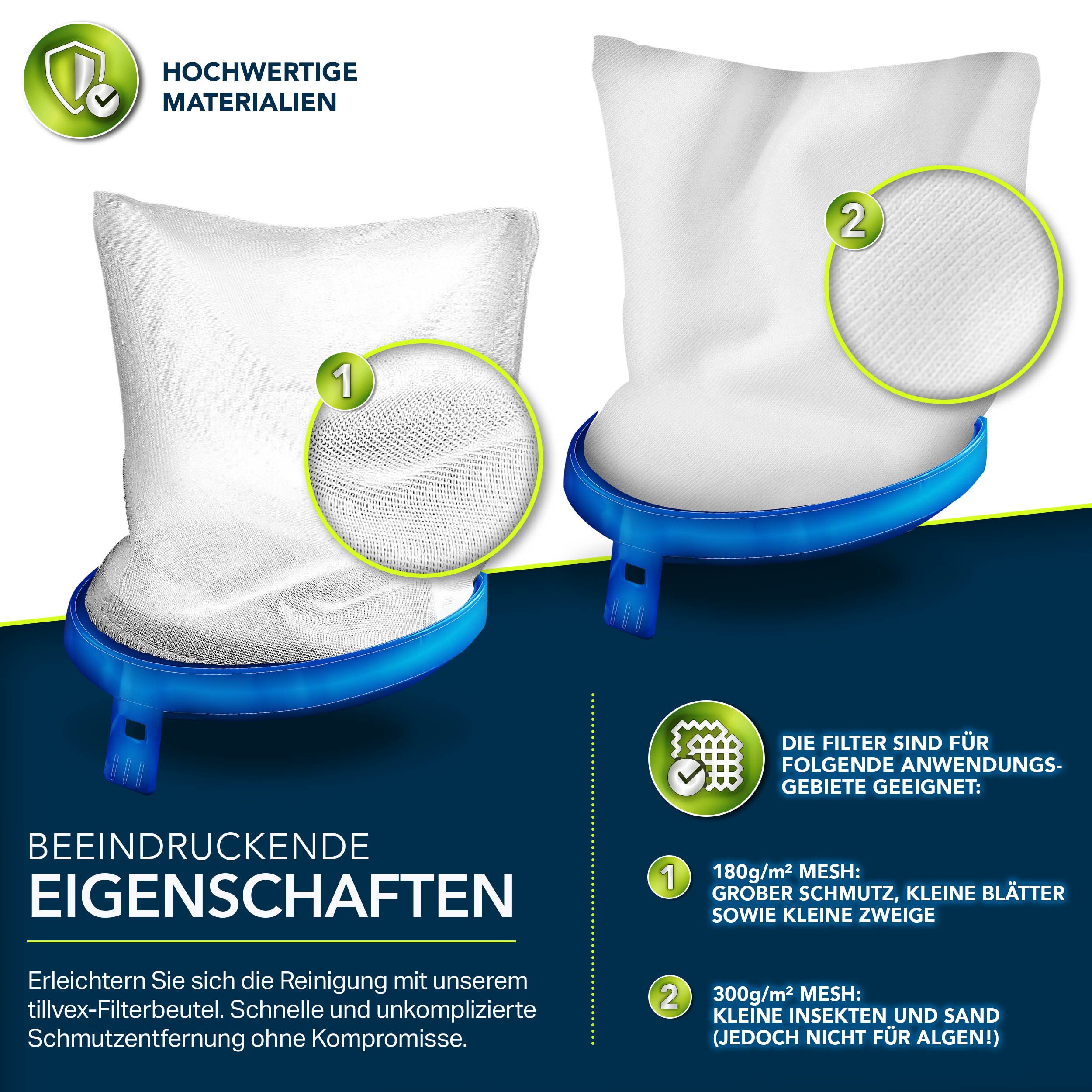 tillvex Poolbodensauger tillvex® Poolsauger Handsauger Bodensauger Reinigungsset Akku Poolrein, (Set)