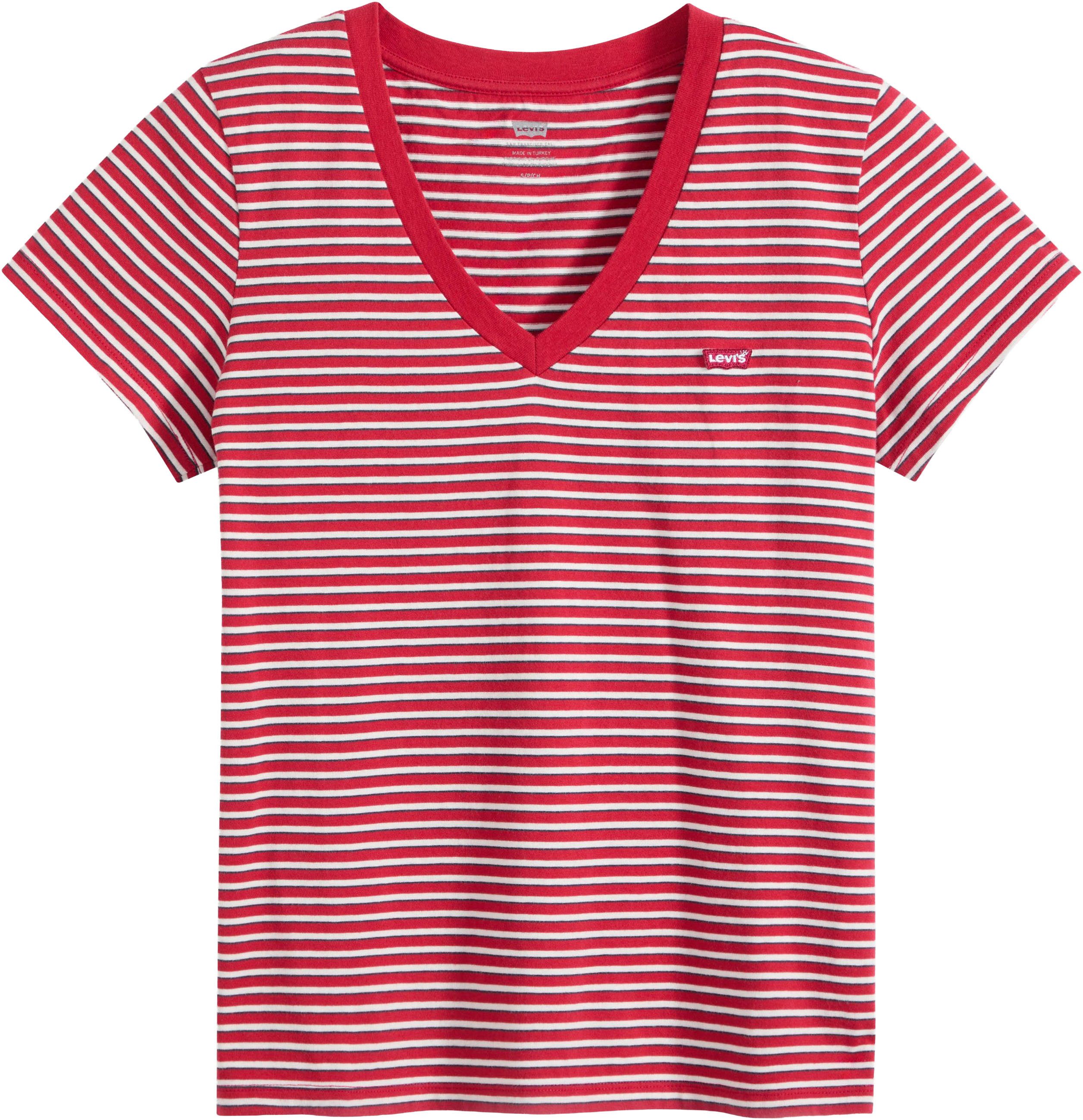 Levi's® V-Shirt PERFECT VNECK mit Mini-Batwing-Logostickerei günstig online kaufen