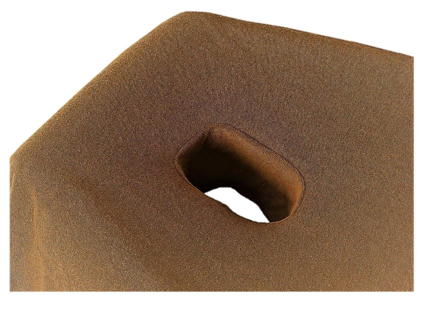 EXKLUSIV HEIMTEXTIL Spannbettlaken Massageliege Frottee Spannbettlaken mit Nasenschlitz Marke 70-80 cm x, Frottee, Gummizug: rundum, (1 Stück), mit eingearbeitetem Steg