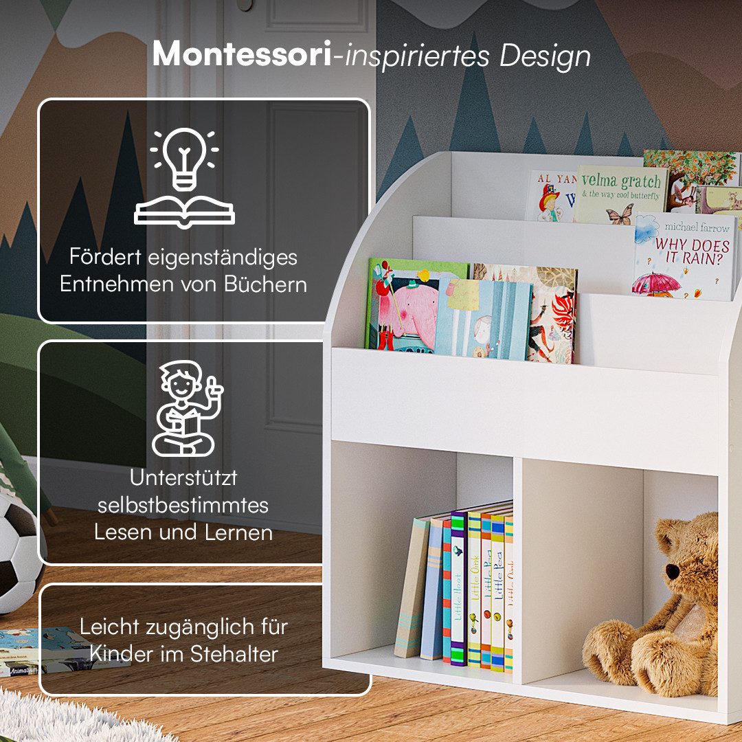 Bellabino Kinderregal Koro mit Fächern und Stauraum, weiß, Bücherregal, Spi günstig online kaufen