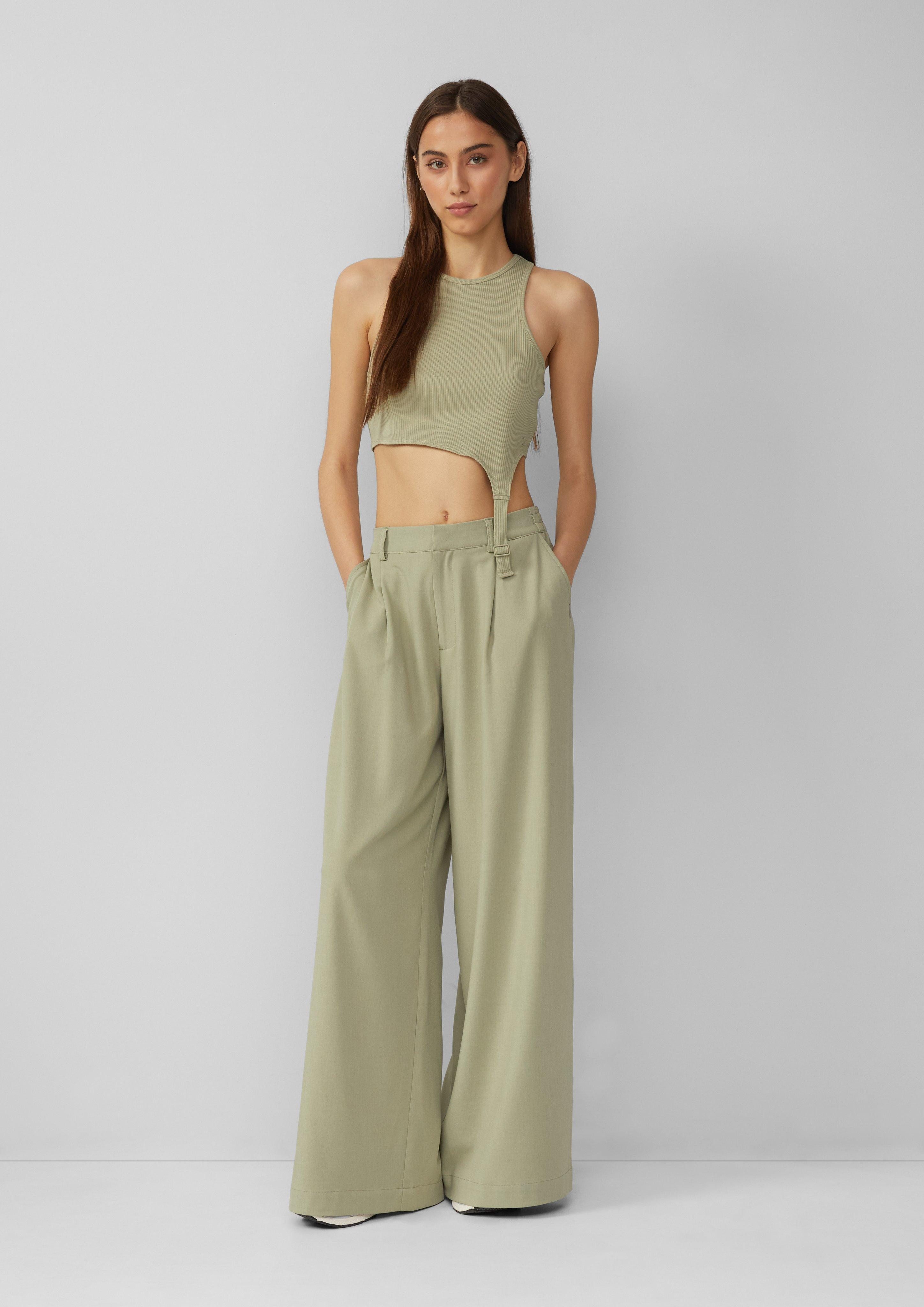 QS Stoffhose Bundfaltenhose mit weitem Bein, günstig online kaufen
