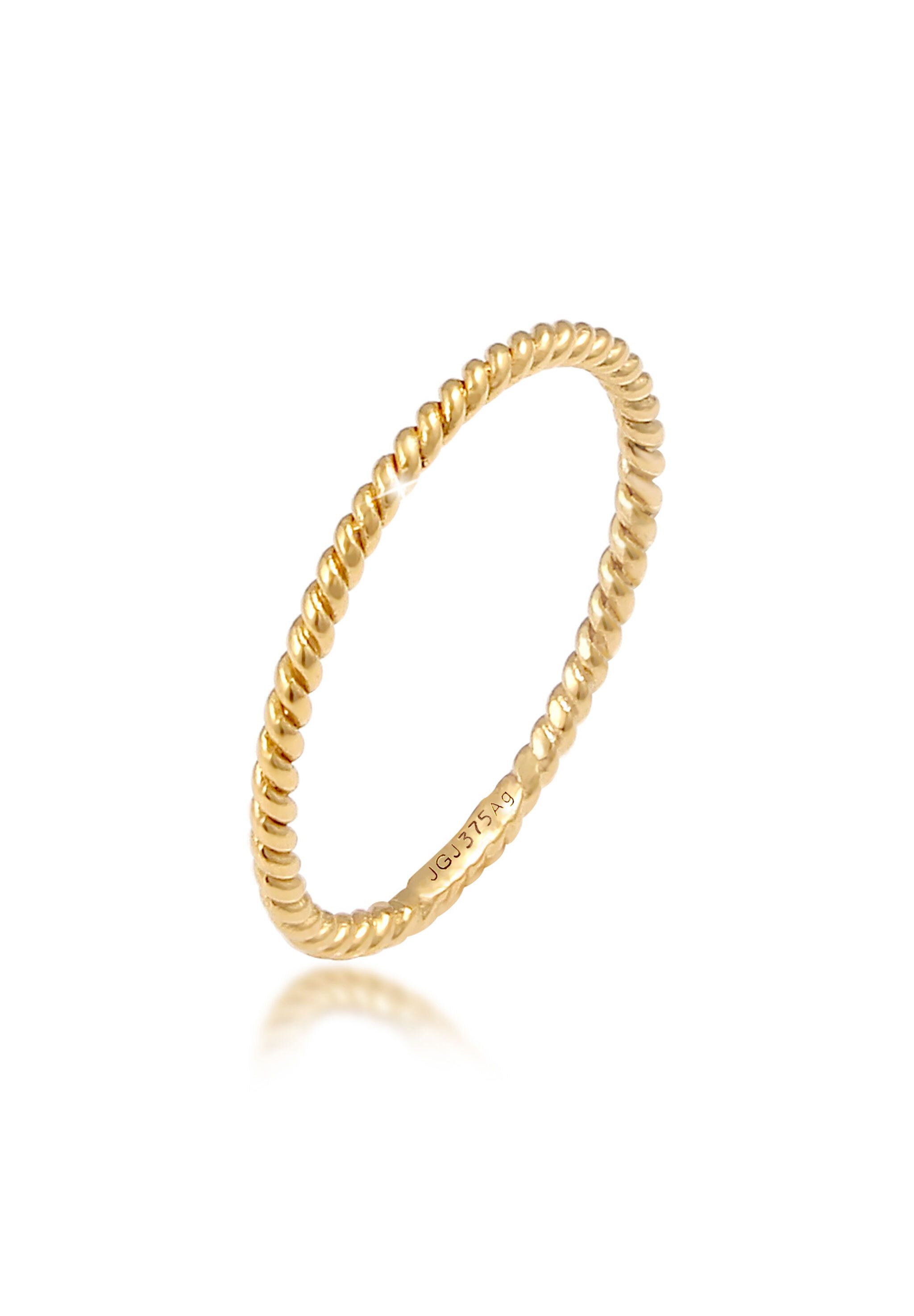 Elli Premium Fingerring Gedreht 375 Gelbgold, günstig online kaufen
