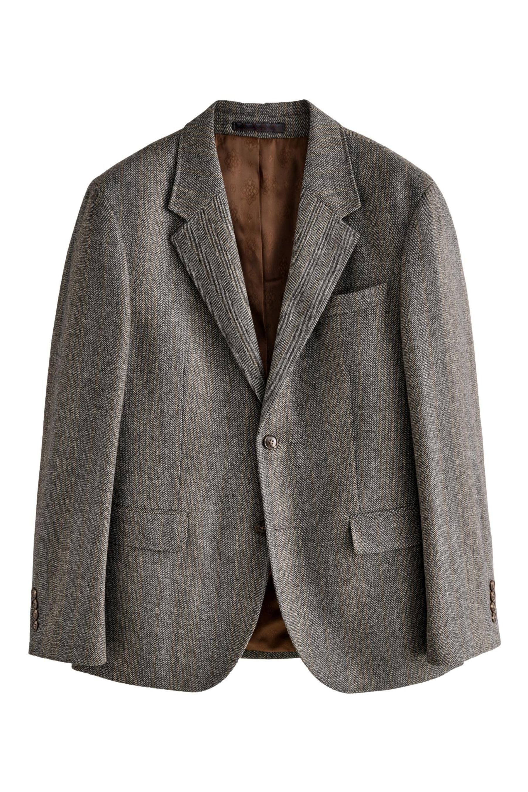 Sakko Slim Fit Anzugsakko mit Fischgrätstreifen