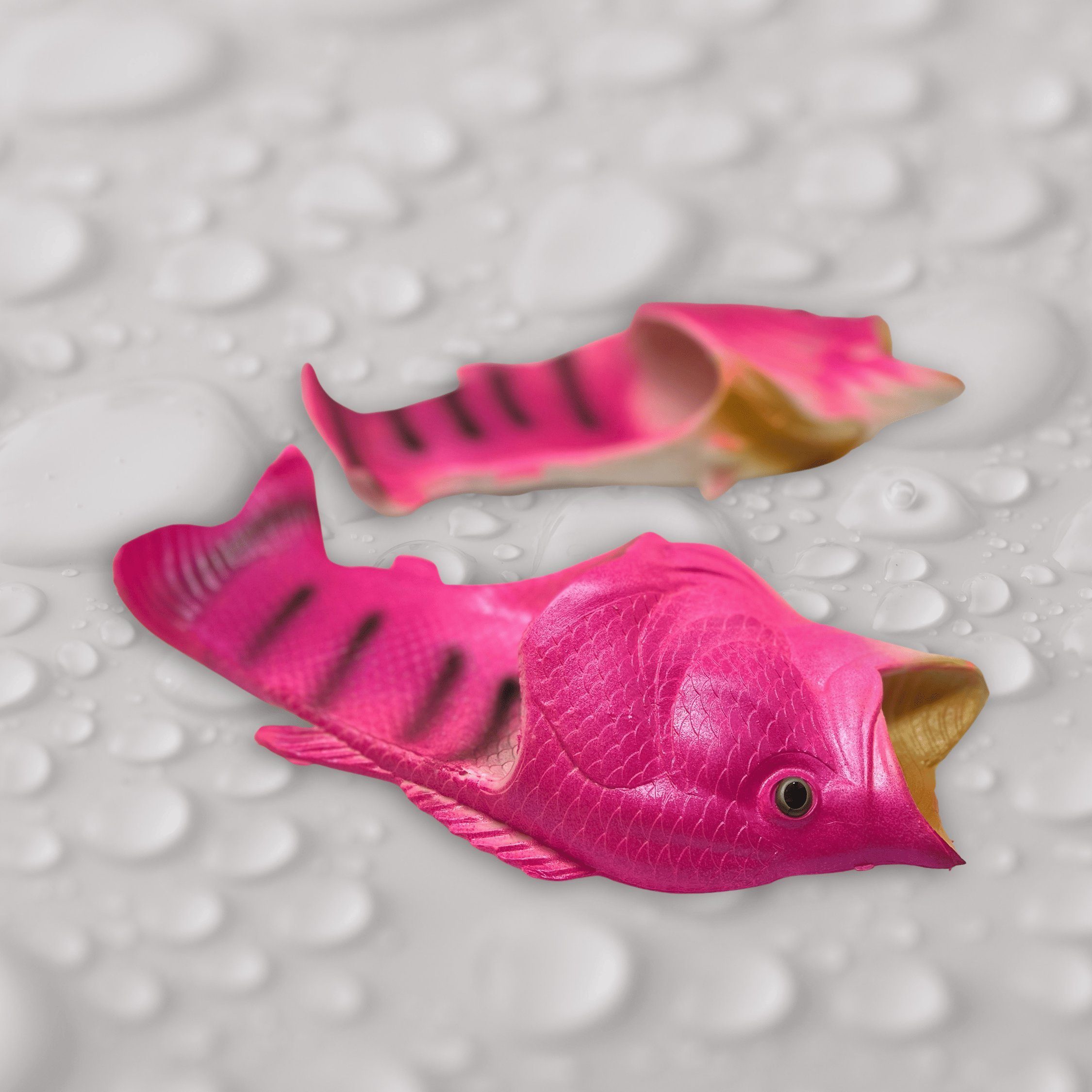 Hausschuh für Angler Strandschuhe, Schlappen, Sandalen, Geschenk Pink Fisch MST