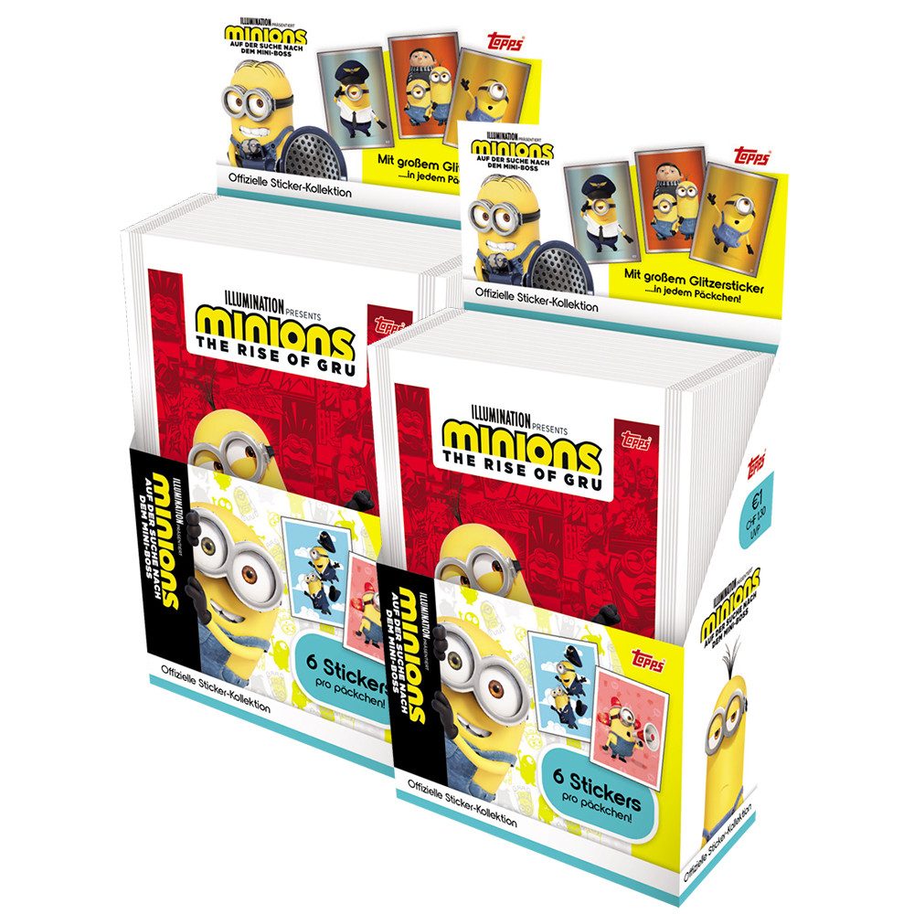 Minions Sammelkarte Minions Auf der Suche nach dem Mini-Boss Sticker 2 Display (72 Tüten)