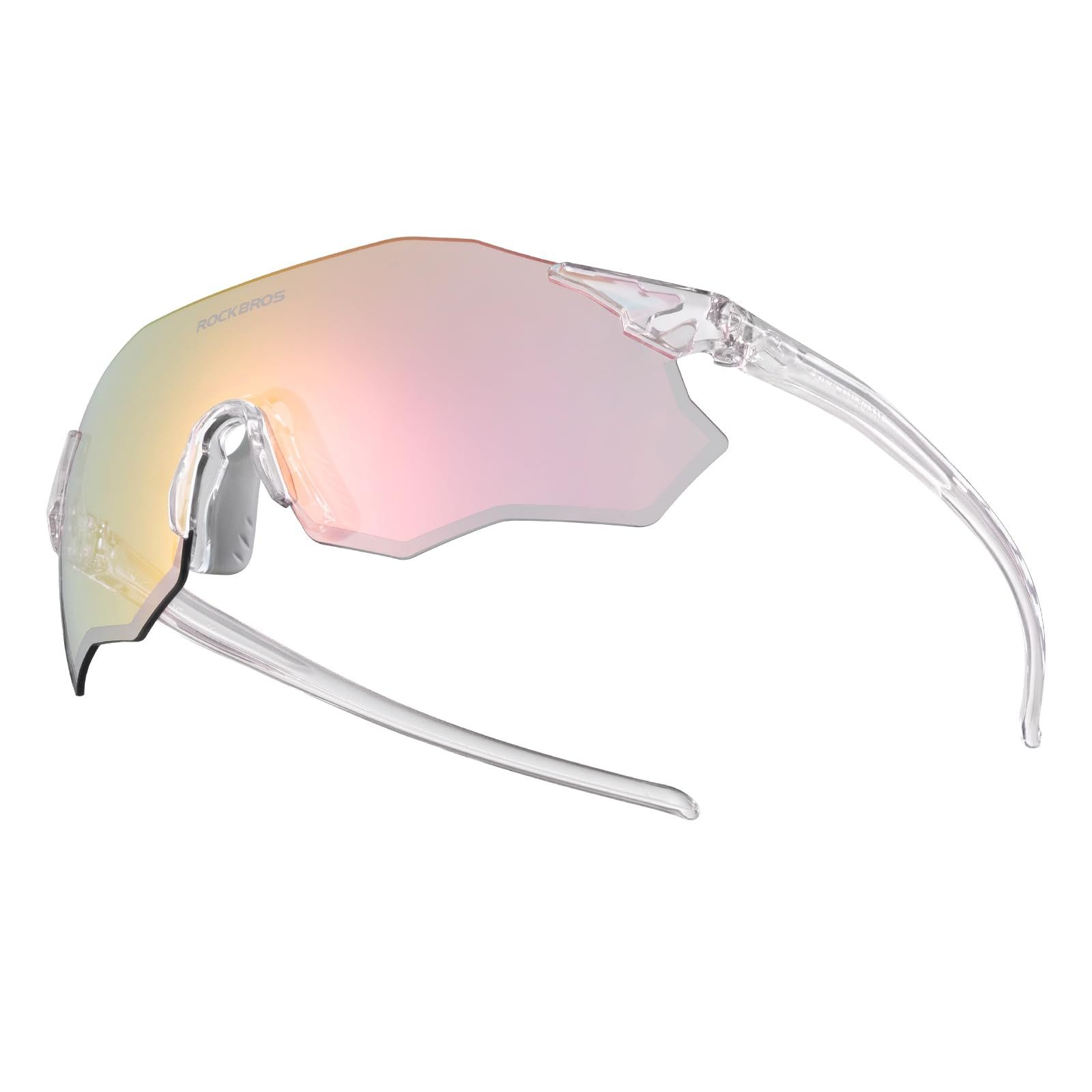 ROCKBROS Fahrradbrille Sportbrille Herren Damen Fahrrad MTB Rennrad Outdoor TR90 Rahmen, photochrom, UV400 Schutz, zweistufige Federscharniere, ultraleicht