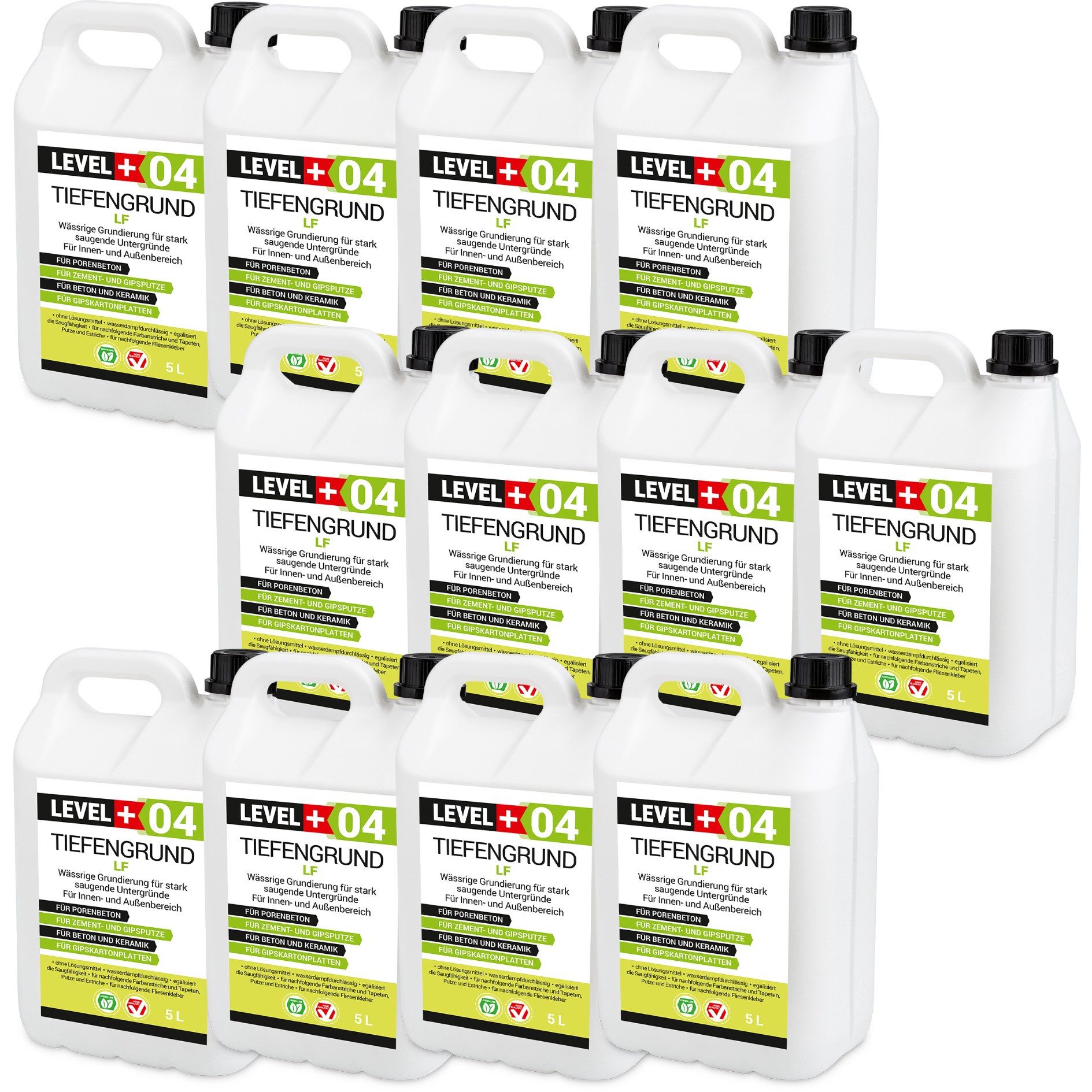 Level+ Tiefengrund LEVEL+ Universal Grundierung Acryl Tiefgrund Haftgrund L+04 - 60L