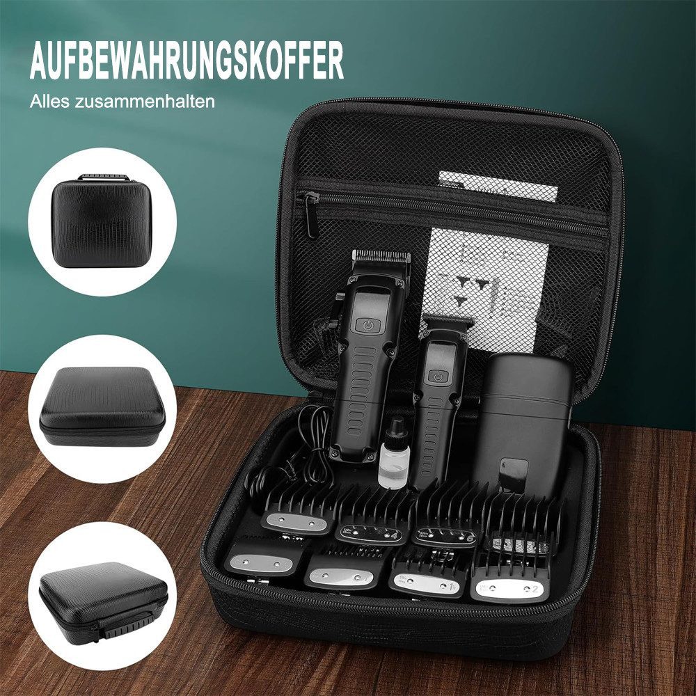 OKWISH Haarschneider Haarschneidemaschine Barttrimmer Haartrimmer Bartschneider, profi Barber Rasierer Herren Elektrisch Herrenhaarschneider LED AKKU, für Stylisten und Friseure Grooming Kit