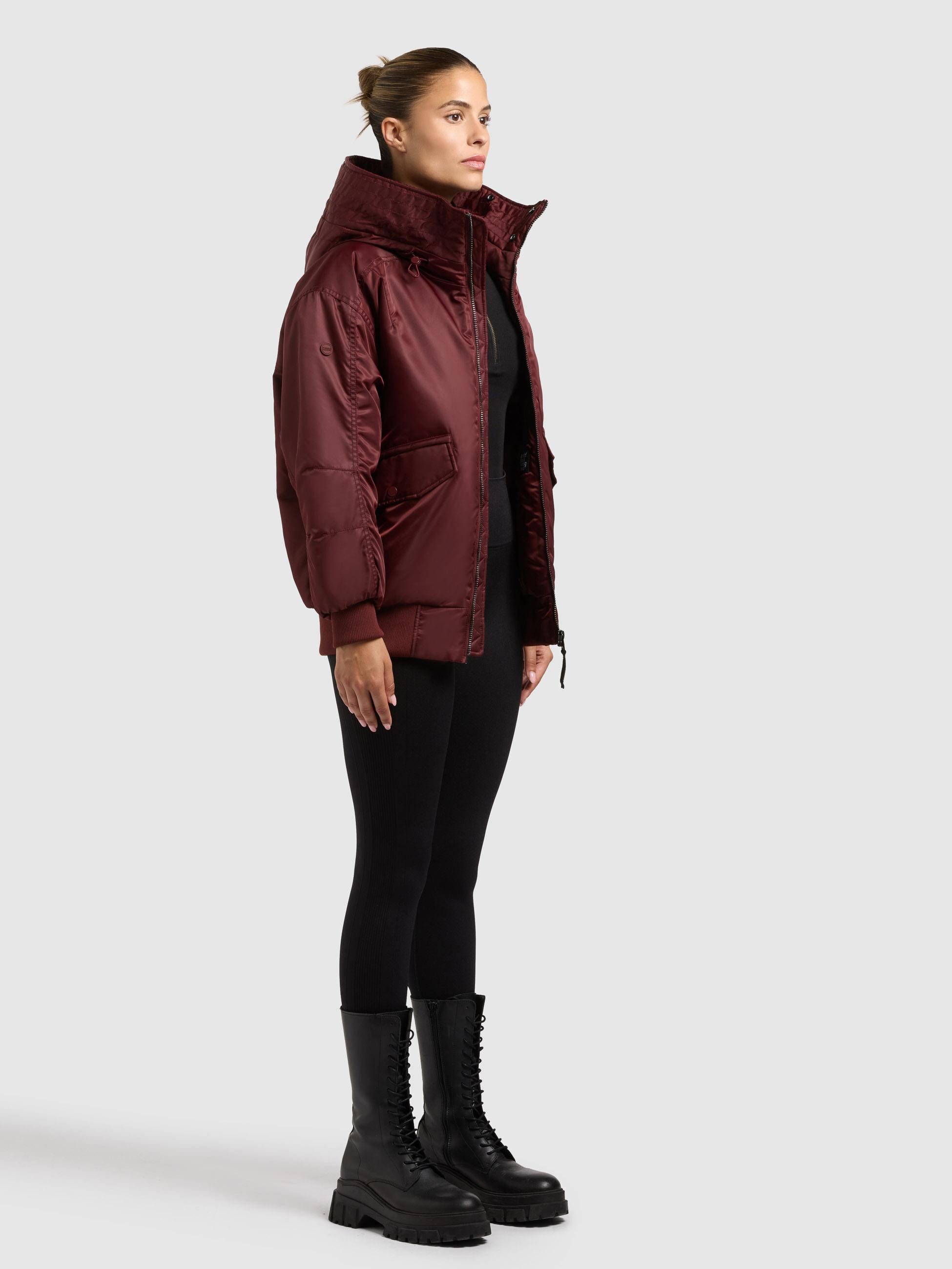 khujo Bomberjacke Cela Oversize Winterjacke mit abnehmbarem Kunstpelz-Besatz