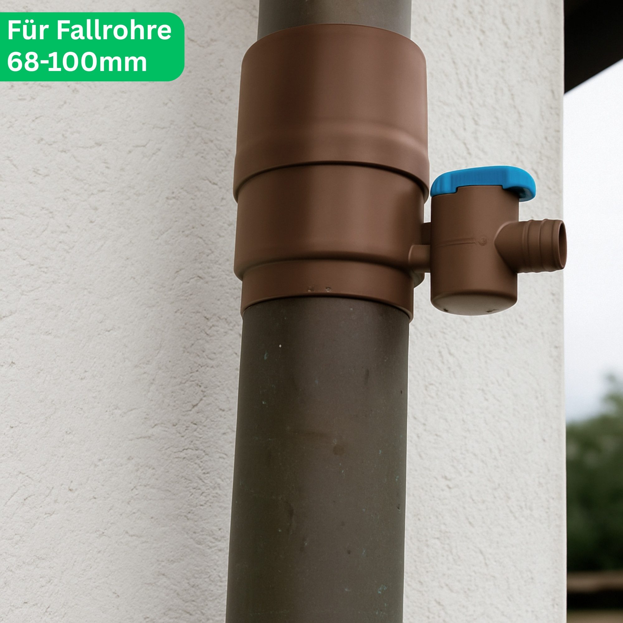 YourCasa Regentonne Regensammler Regendieb [Downpipe50] mit Absperrhahn und Sieb, Absperrhahn, Filter