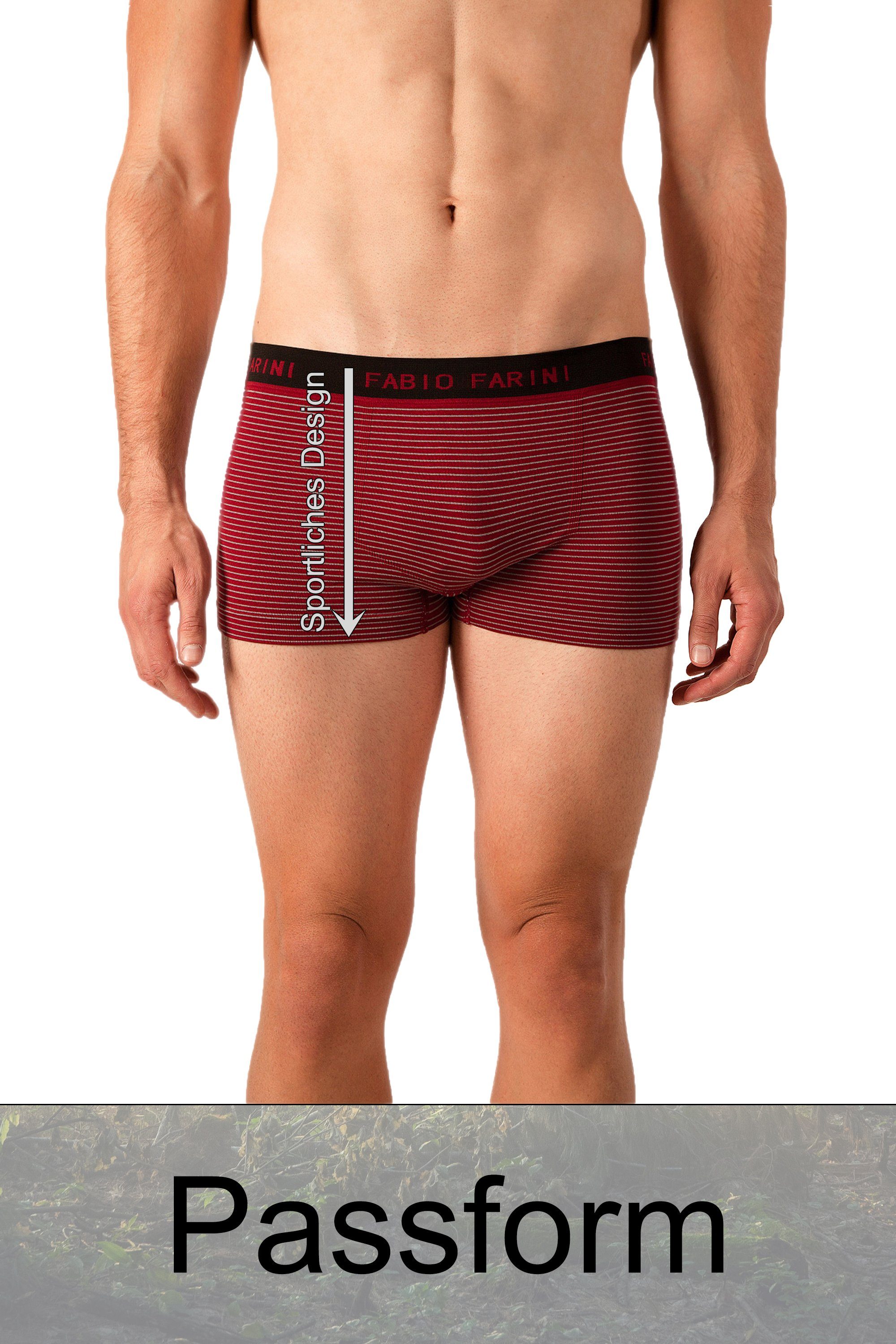 weicher Microfaser Logoschriftzug aus Herren (4-St) Boxershorts Unterhosen - mit Retroshorts Look 14 sportlichen Set im Fabio Männer Farini