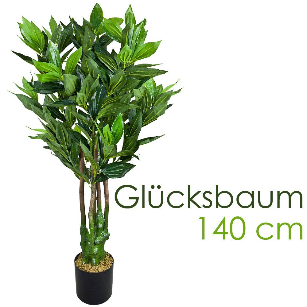 Kunstbaum Kunstpflanze Kunstbaum Künstliche Pflanze mit Echtholz 140 cm Dek günstig online kaufen