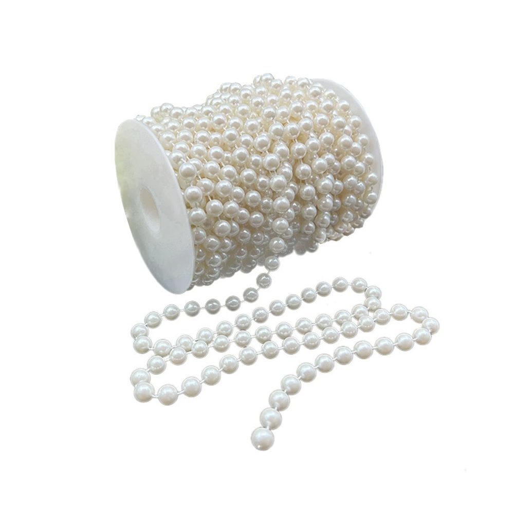 CLTYQ Girlanden Perlen-Girlande von 6-34m mit 6-14mm Durchmesser für Bastelarbeiten, Elegante Perlen für Weihnachtsbaum, Hochzeit, Party-Dekor