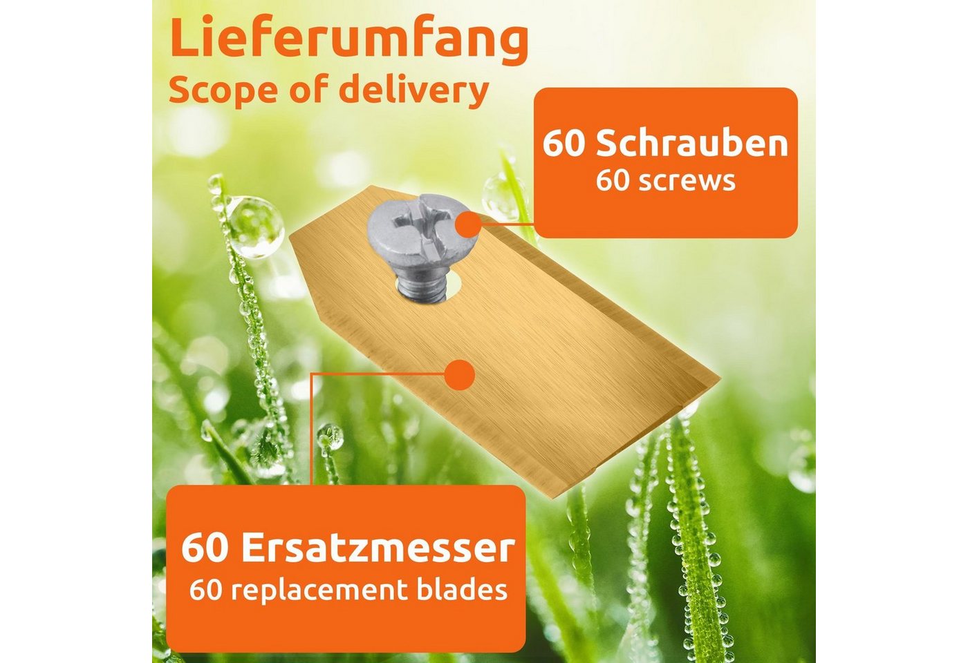 Thumbnail - ECENCE Mährobotermesser Ersatz-Messer Klingen Titan 60 Stück kompatibel (60-St)