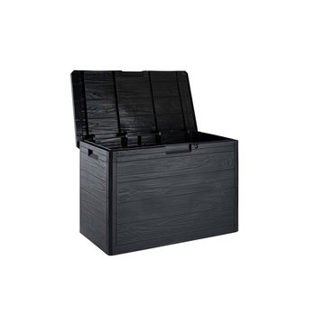 ONDIS24 Kissenbox Gartenbox Terrassenbox Woody's 160L Holzoptik, abschließbar, UV-Schutz