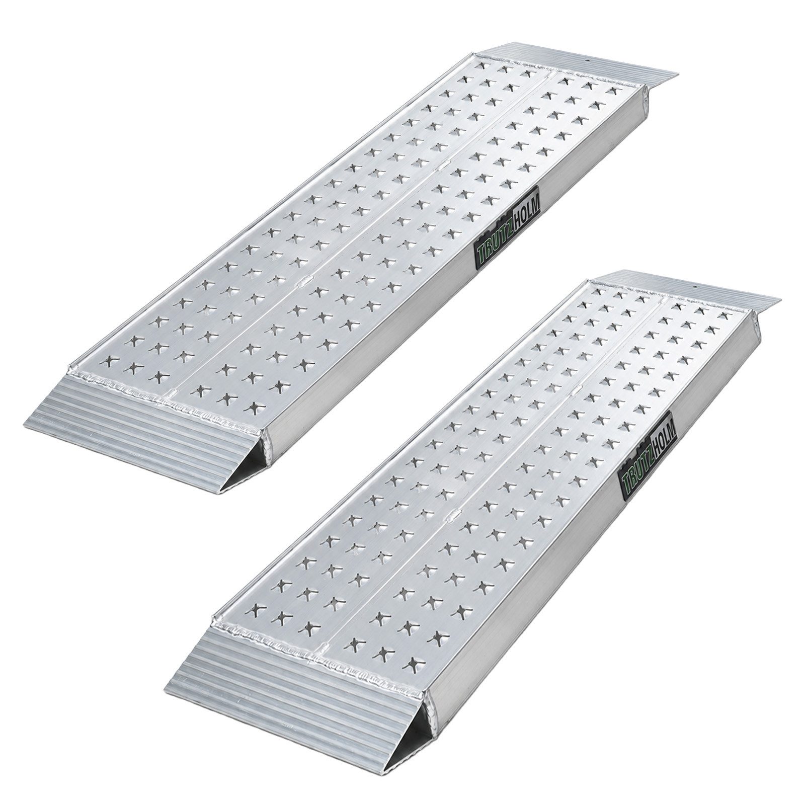 TRUTZHOLM Auffahrrampe 2x Aluminium Länge 150 Breite 28 cm Traglast 540 kg Oberfläche gelocht (Set, 2-St), profilierte Oberfläche
