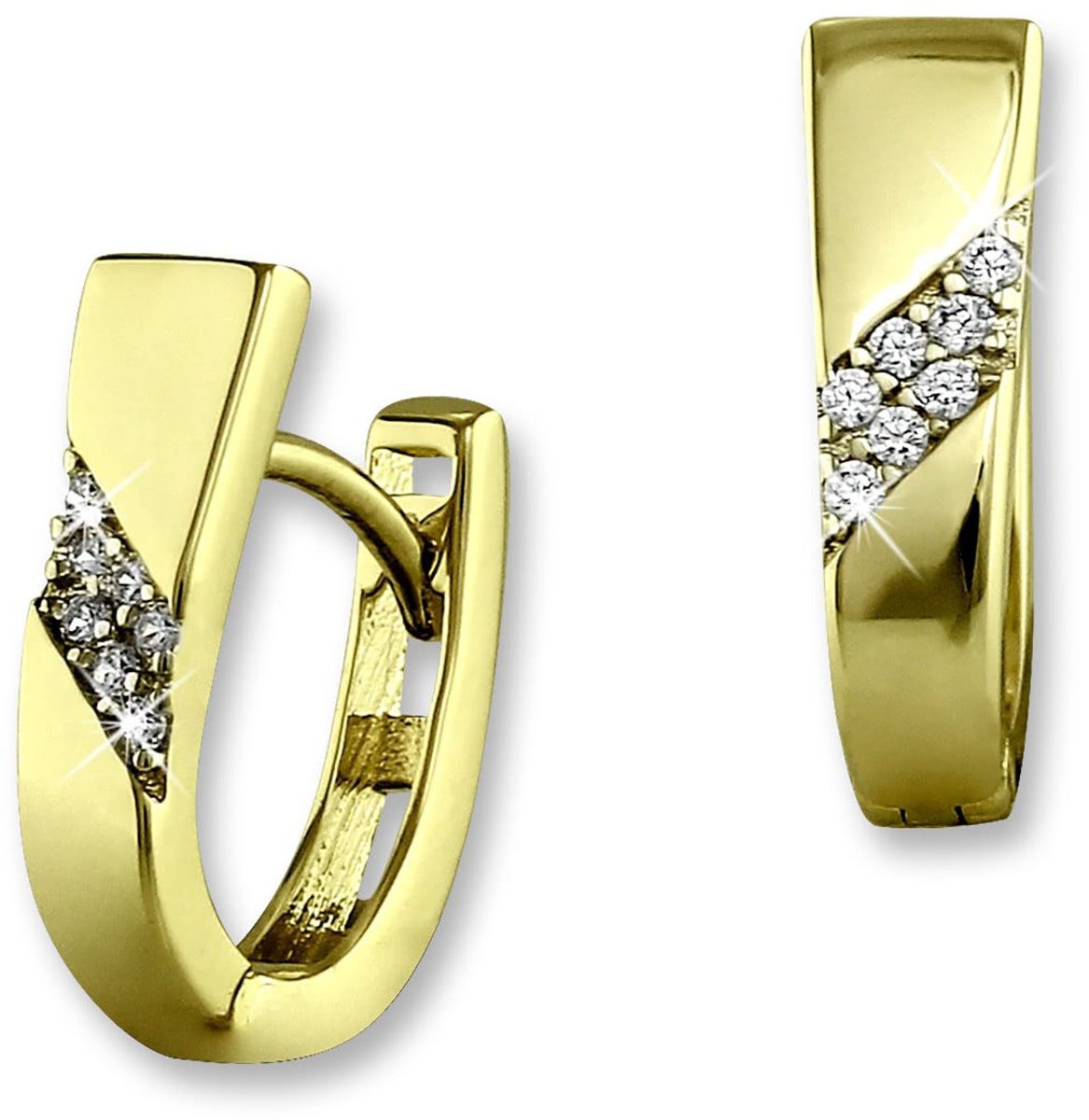 GoldDream Paar Creolen GoldDream weiß Trapez Ohrringe Zirkonia (Creolen), Damen Creolen Trapez aus 333 Gelbgold - 8 Karat, Farbe: gold, weiß