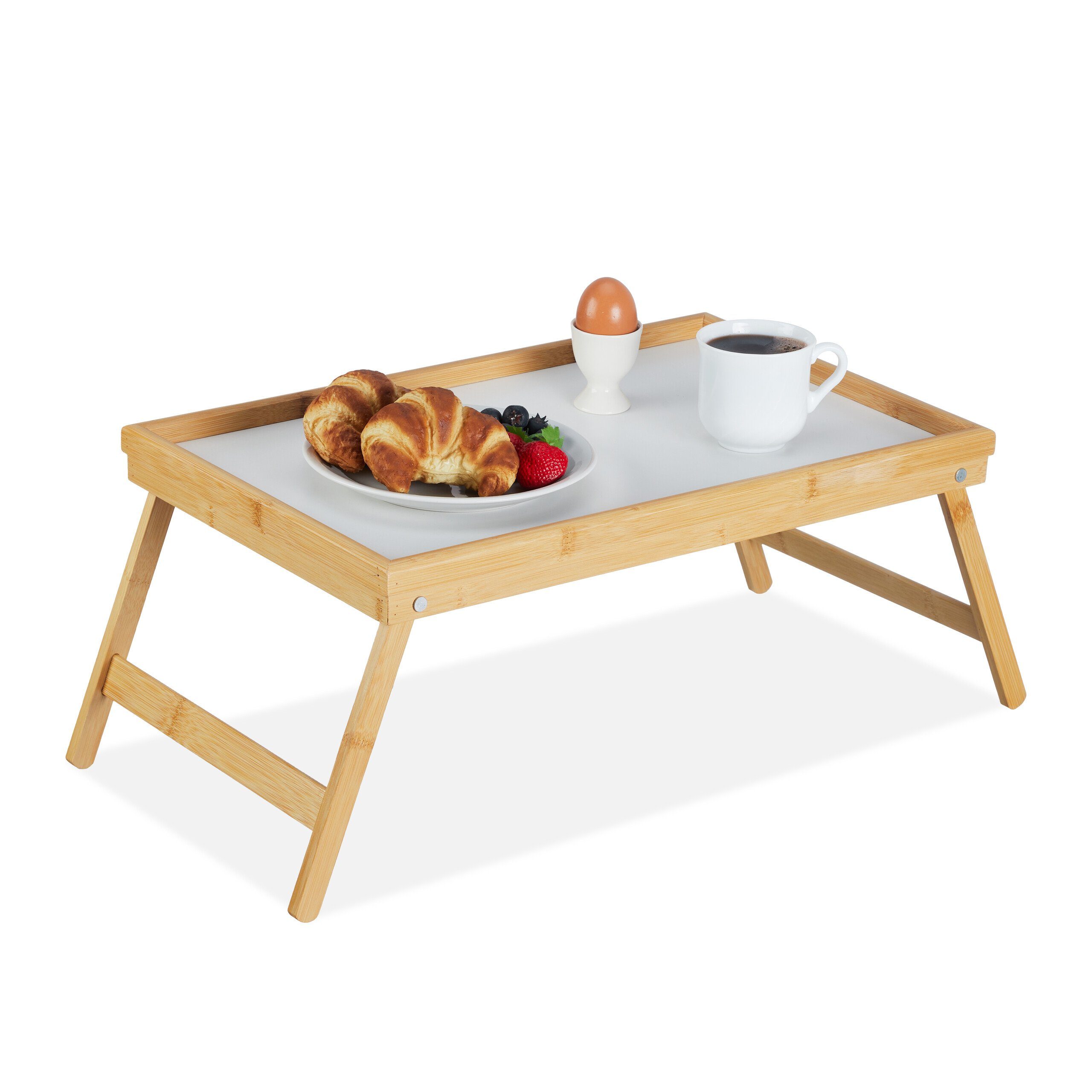 relaxdays Tabletttisch Betttablett Bambus günstig online kaufen