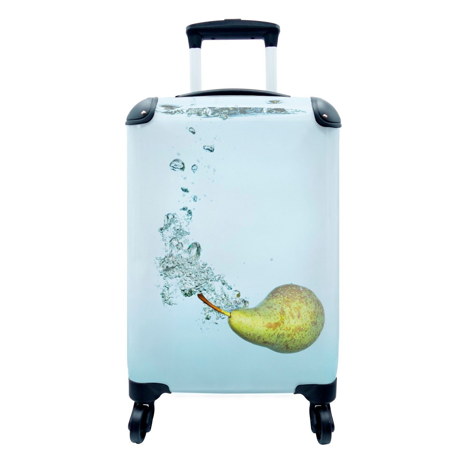 im Wasser, Ferien, MuchoWow Handgepäckkoffer 4 Trolley, plätschert Handgepäck Reisetasche Birne mit für Rollen, rollen, Reisekoffer