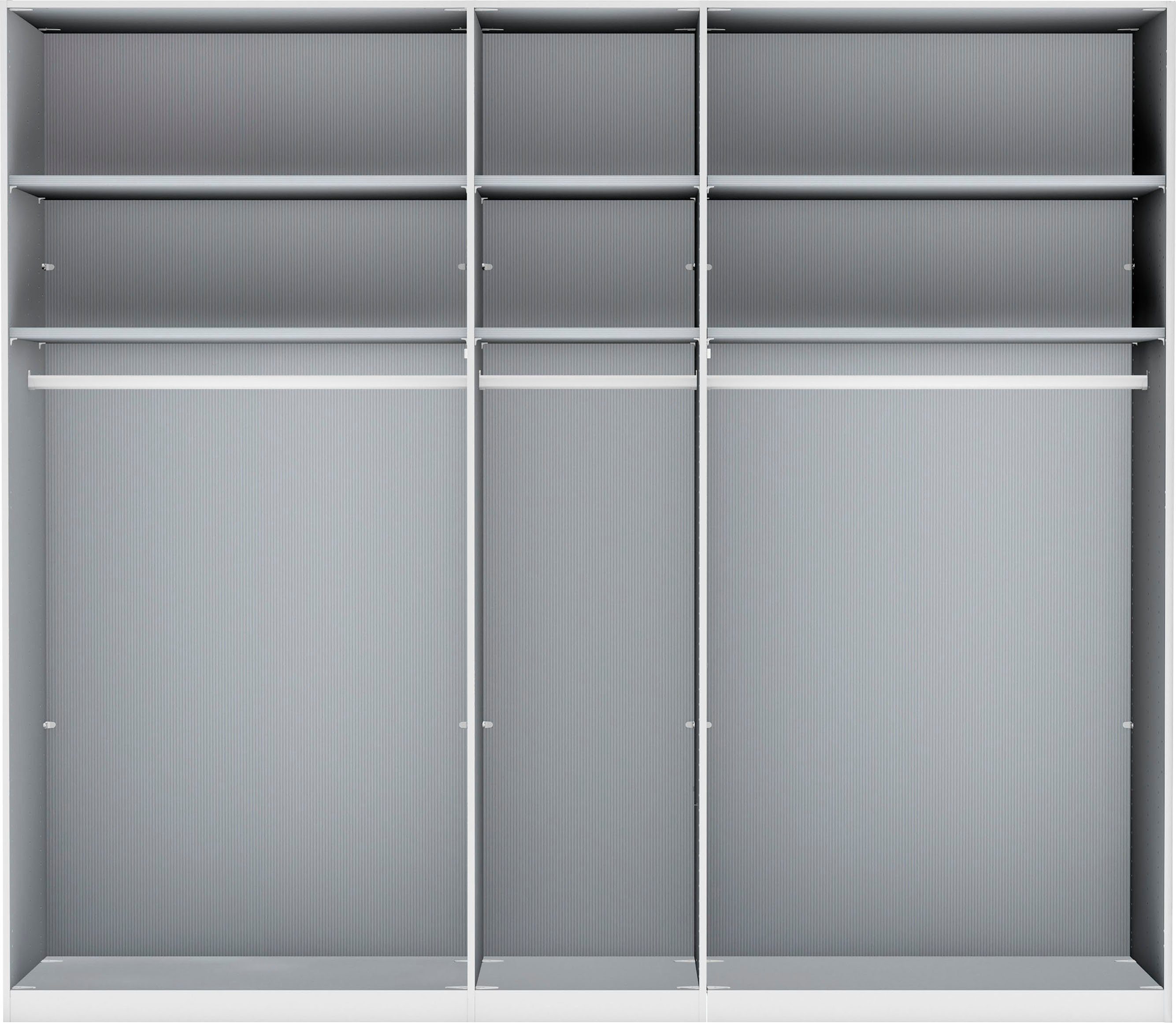 WIEMANN Kleiderschrank Monaco, Kleiderschrank, Schrank, Wäscheschrank, mit edler Glasfront (2 Breiten, 2 Höhen 216/236 cm auswählbar, MADE IN GERMANY) hochwertigen Beschläge inkl. Türdämpfung, variable Inneneinteilung