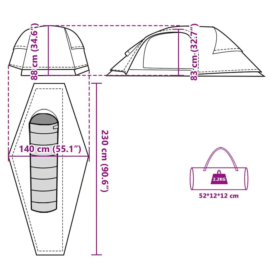 vidaXL Kuppelzelt Kuppel-Campingzelt 1 Person Orange Wasserdicht, Personen: 1 (1 tlg)