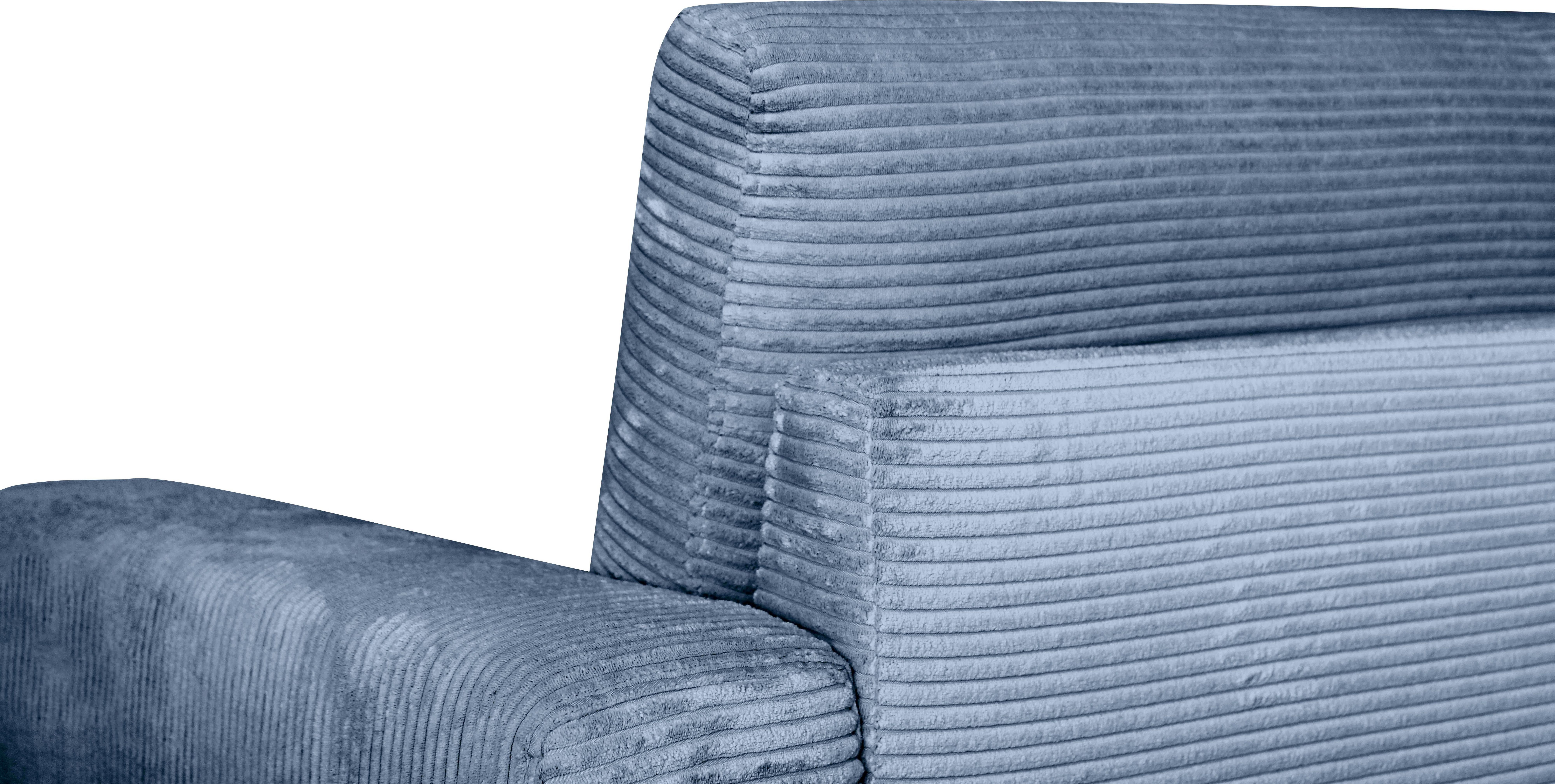 GEPADE Schlafsofa mit im beidseitig Blau montierbar Cordbezug, Patrick, Stil nordischen Ecksofa