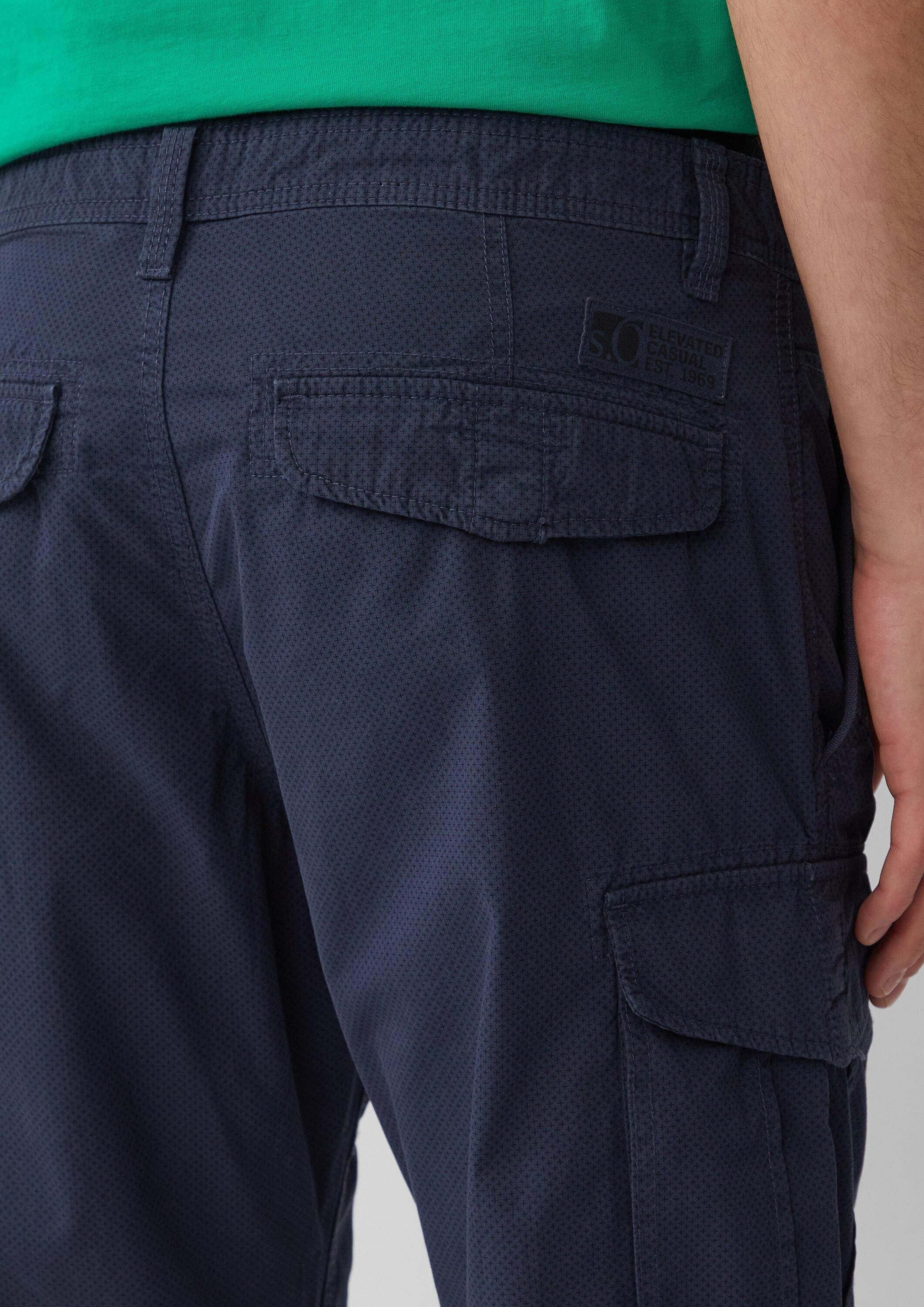 s.Oliver Shorts Bermuda FILE File: Gemusterte Cargo-Bermuda aus Baumwollmix im Relaxed Fit