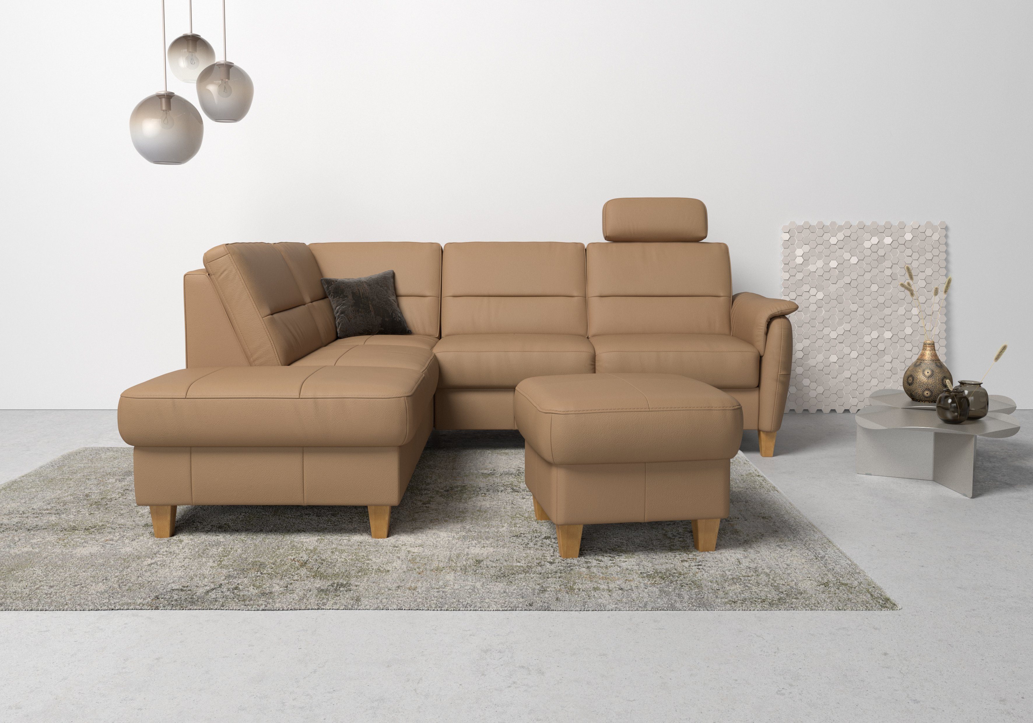 Home affaire Ecksofa Palmera L-Form, Federkern, günstig online kaufen