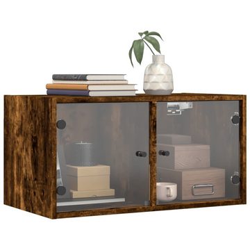 vidaXL Fächerschrank Wandschrank mit Glastüren Räuchereiche 68,5x37x35 cm (1-St)