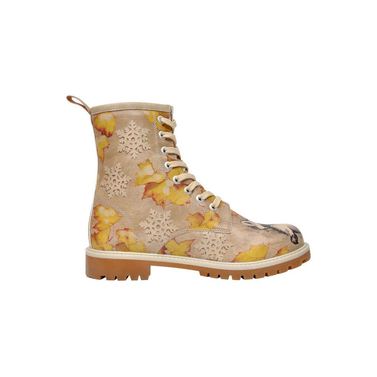 DOGO Long Boots Schnürstiefel Raccoon Damen Stiefeletten, Longe Schnürboots Handgefertigt