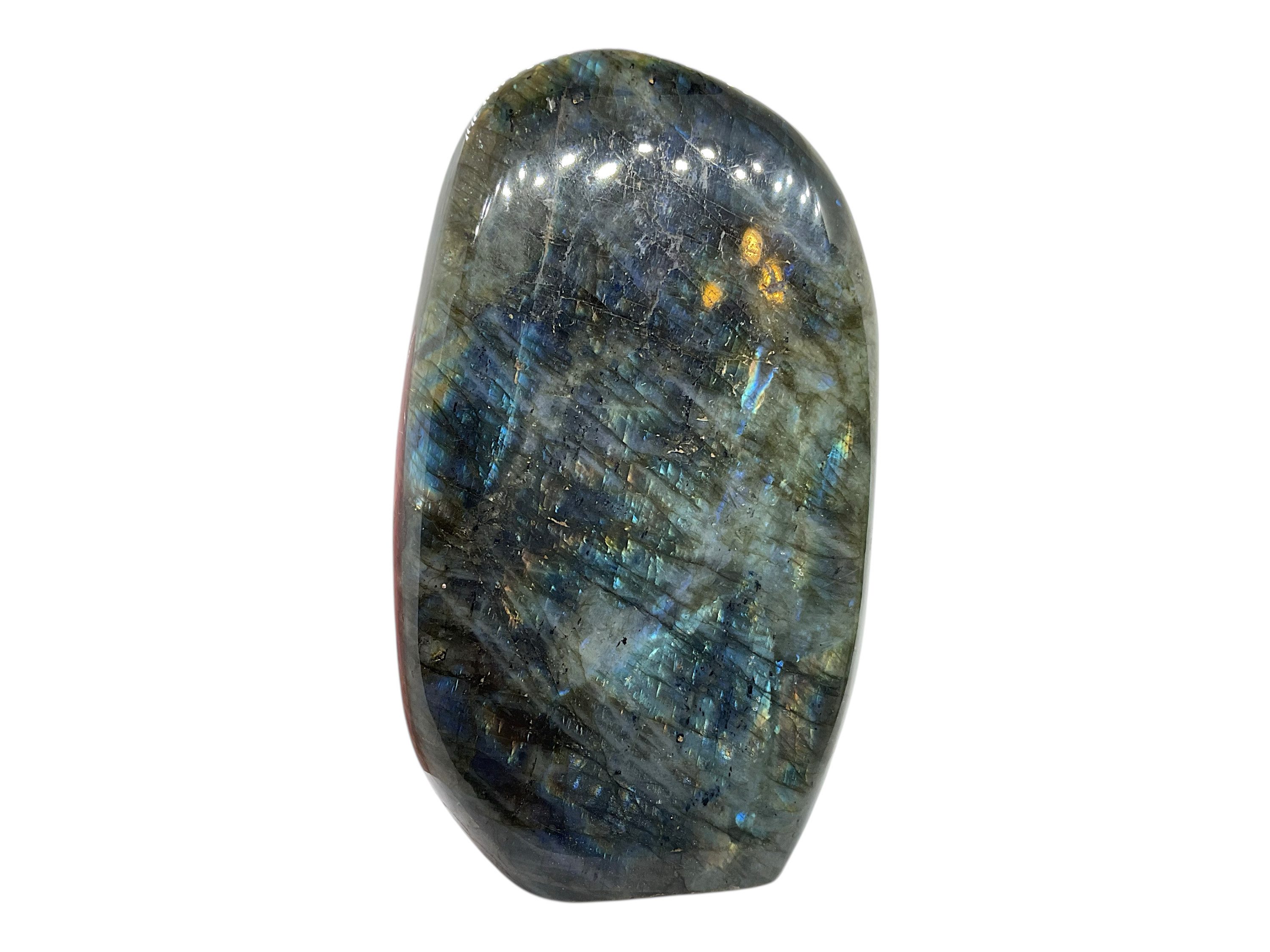 Steinfixx® Edelstein Labradorit Freeform I Edelstein I Unikat I 1412gr. I 9x5x15cm, (Showroom I Sammlerstück, 1-St., Highlight für jeden Raum), AAA-Qualität aus Madagaskar